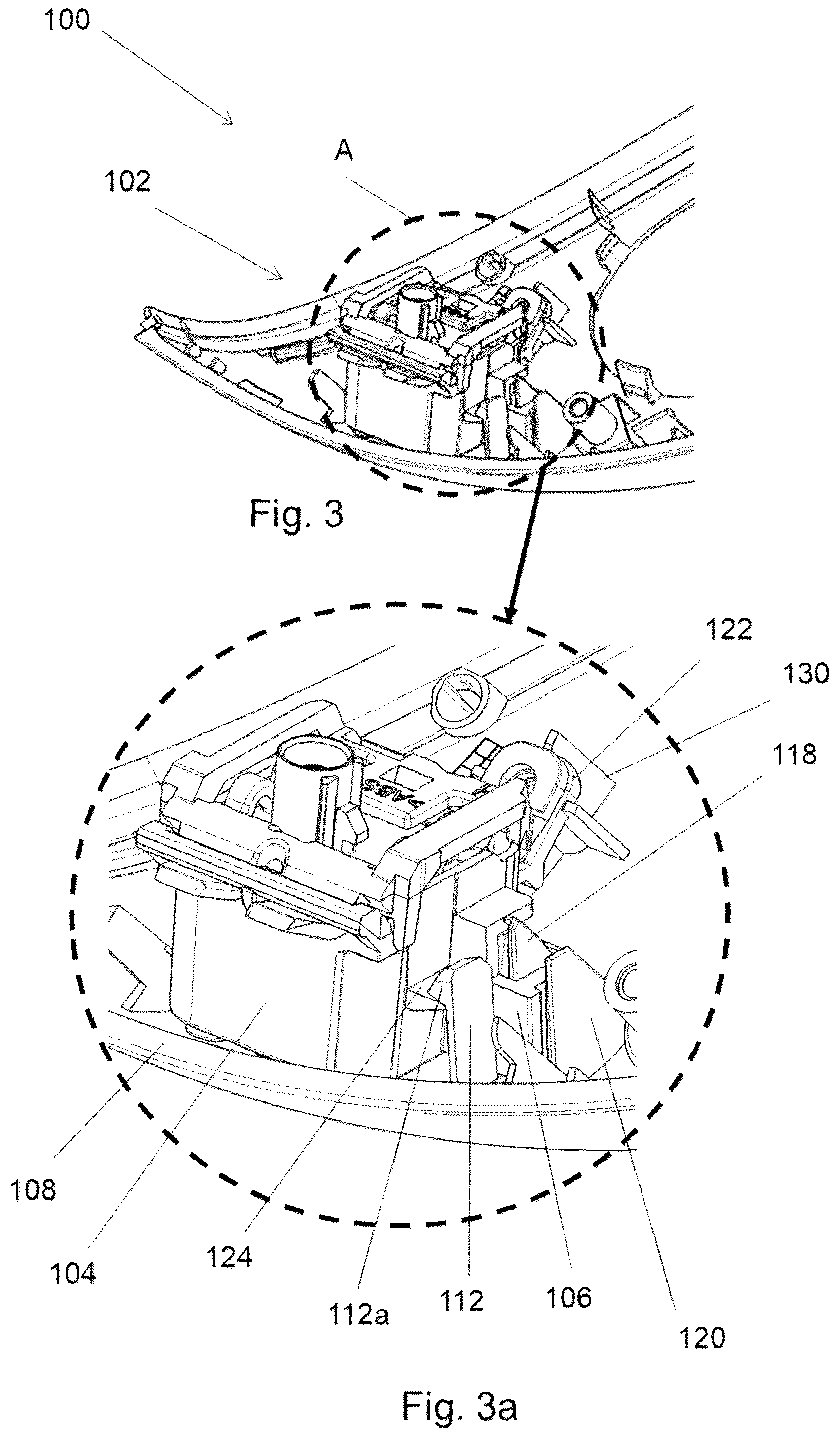 Patent US12311847 Figure 3 – Camera assembly arrangement for vehicle rear view cover and rear view device therewith