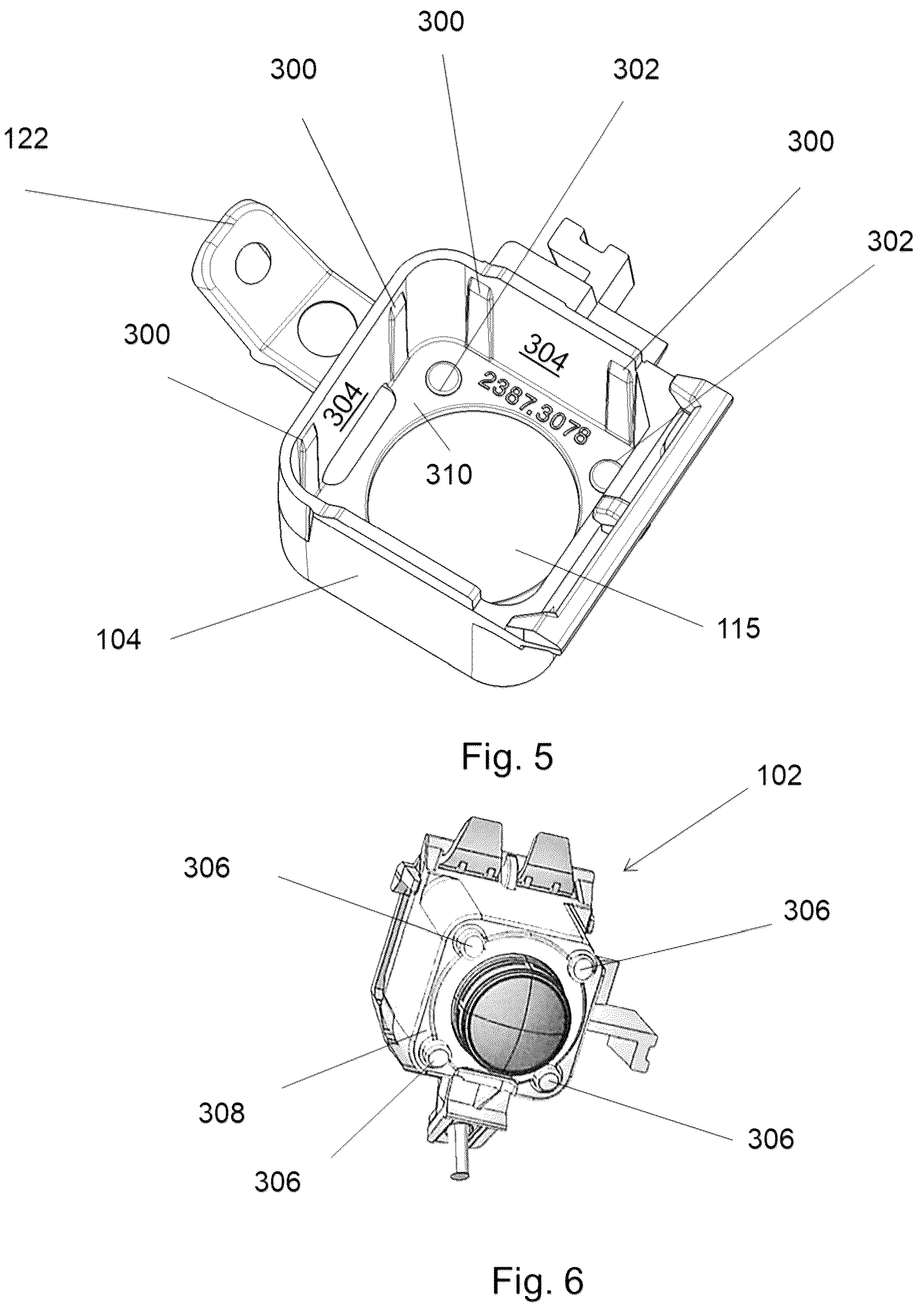 Patent US12311847 Figure 5 – Camera assembly arrangement for vehicle rear view cover and rear view device therewith