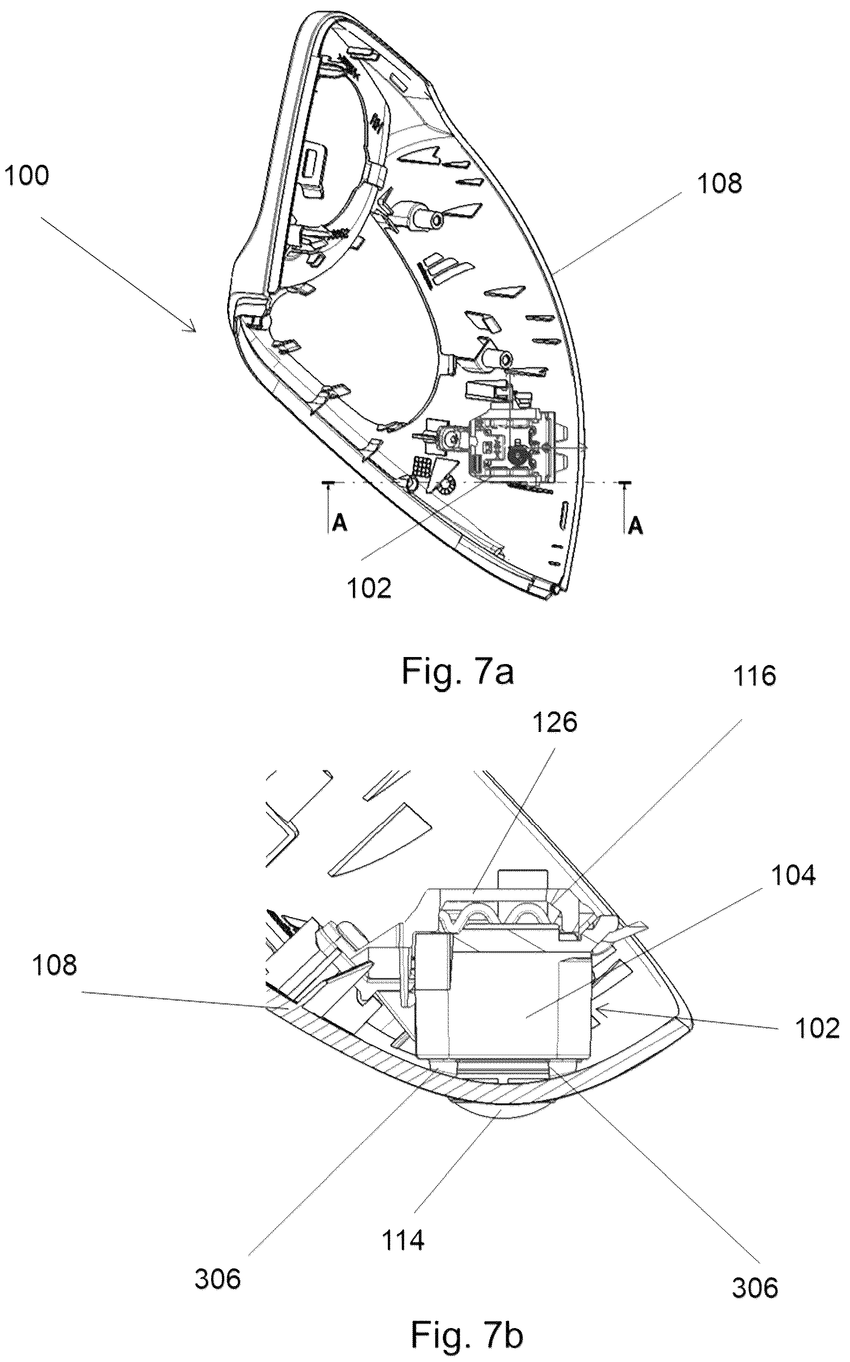 Patent US12311847 Figure 6 – Camera assembly arrangement for vehicle rear view cover and rear view device therewith