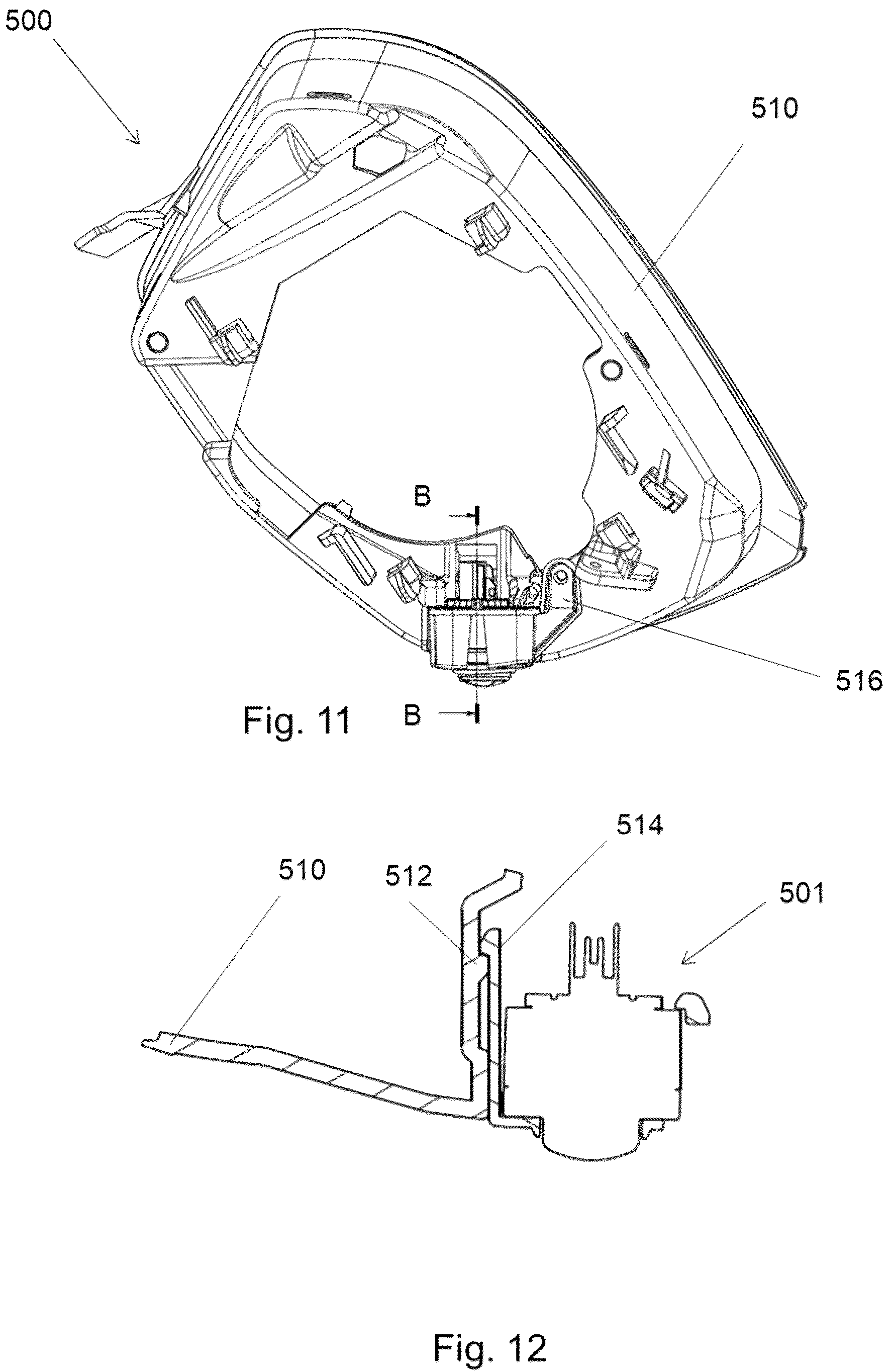 Patent US12311847 Figure 10 – Camera assembly arrangement for vehicle rear view cover and rear view device therewith