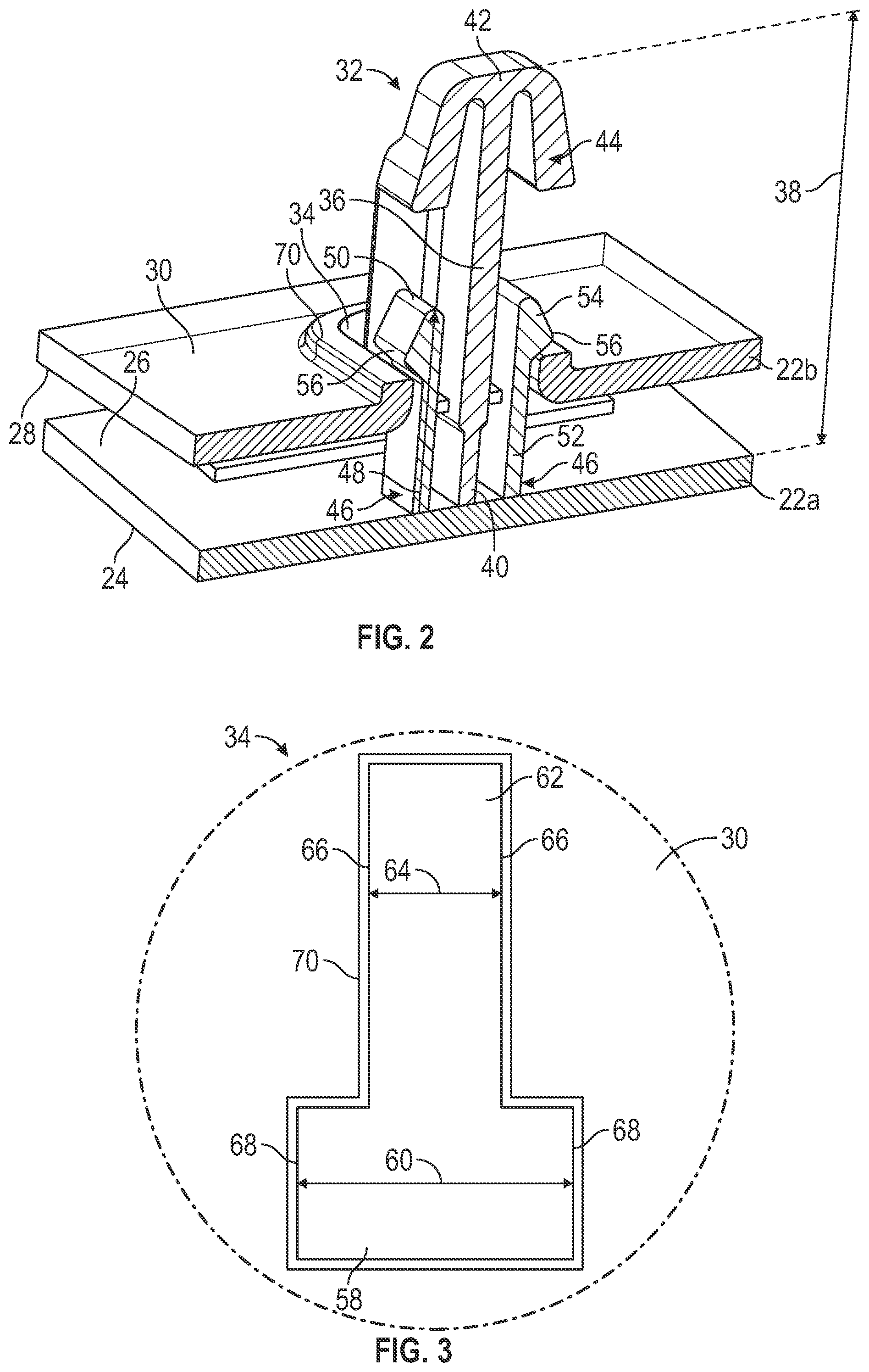 Patent US12311848 Figure 2 – Nesting two-step snap connection for serviceable components