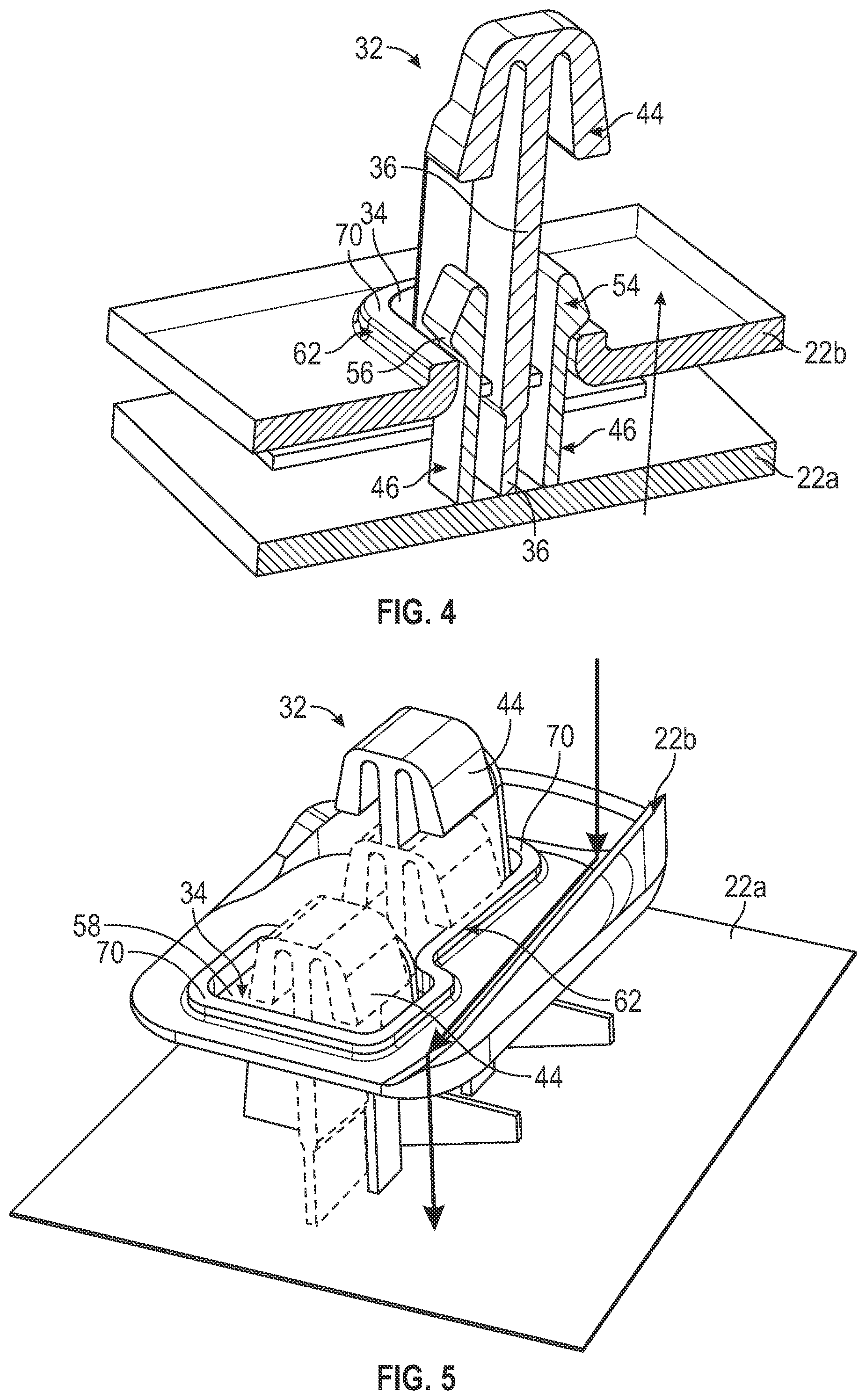 Patent US12311848 Figure 3 – Nesting two-step snap connection for serviceable components