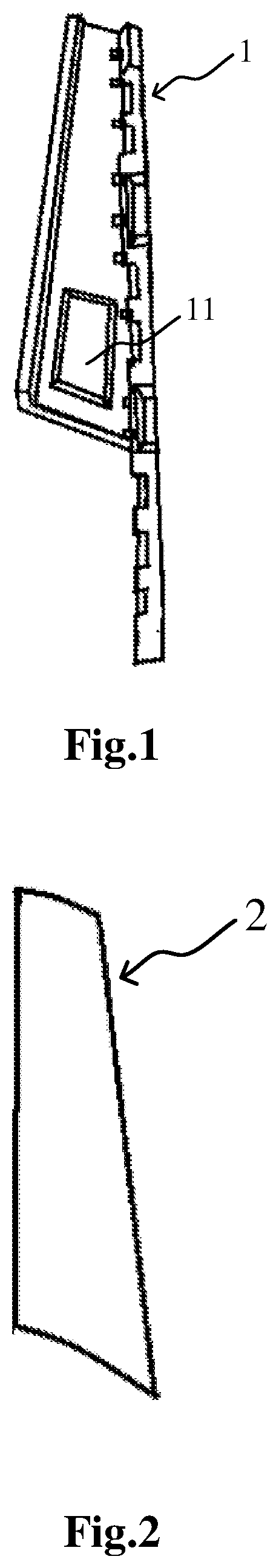 Patent US12311849 Figure 1 – Exterior trimming part for pillar of vehicle