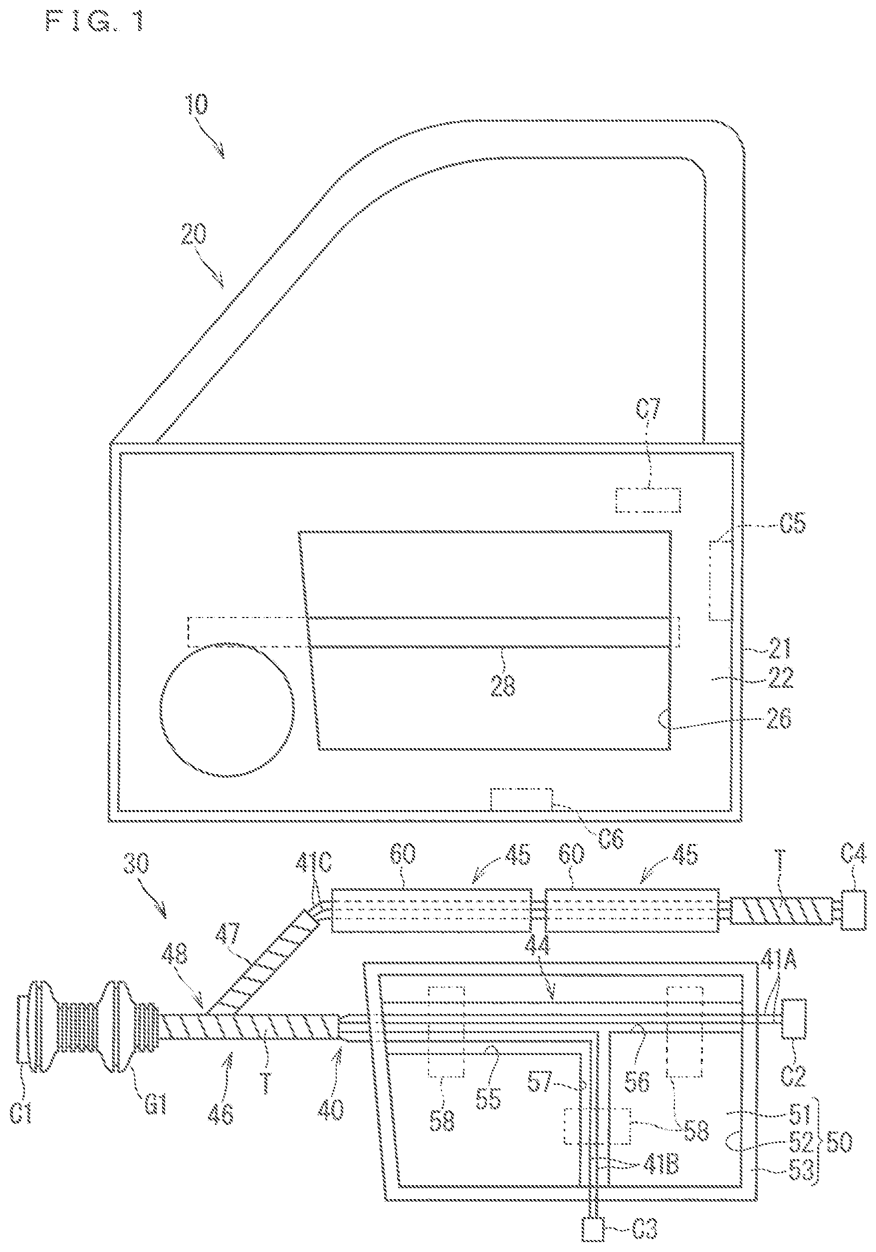 Patent US12311853 Figure 1 – Door wiring module and assembling structure of door wiring module