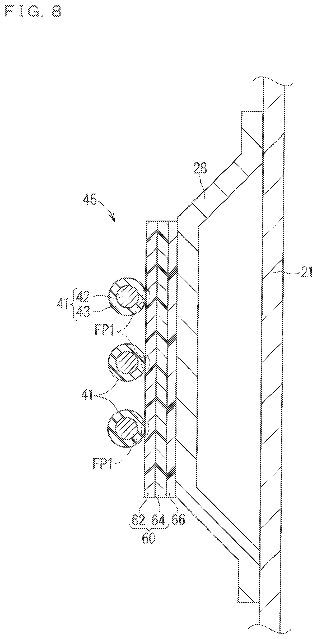 Patent US12311853 Figure 8 – Door wiring module and assembling structure of door wiring module