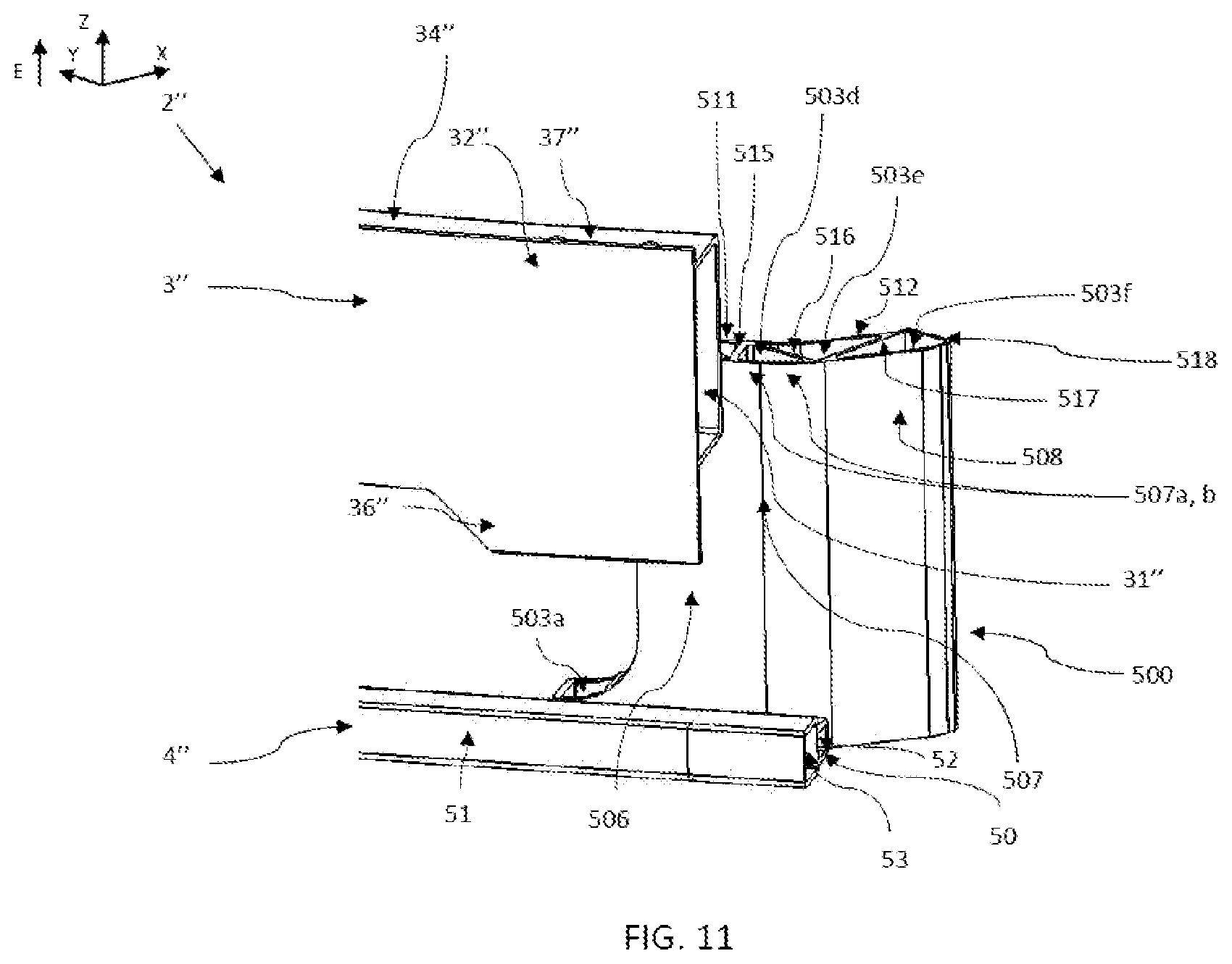 Patent US12311856 Figure 6 – Connecting element for improved crash behaviour in a car to car collision