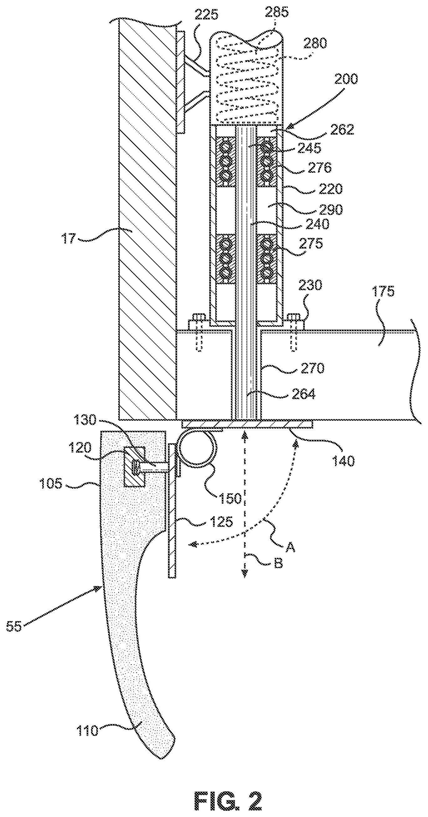 Patent US12311858 Figure 2 – Vehicle safety guard system with height adjustment