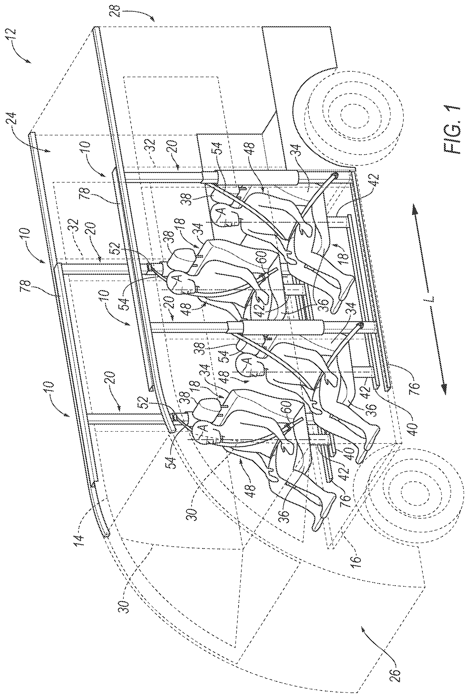 Patent US12311860 Figure 1 – Slidable post adjacent rotatable seat