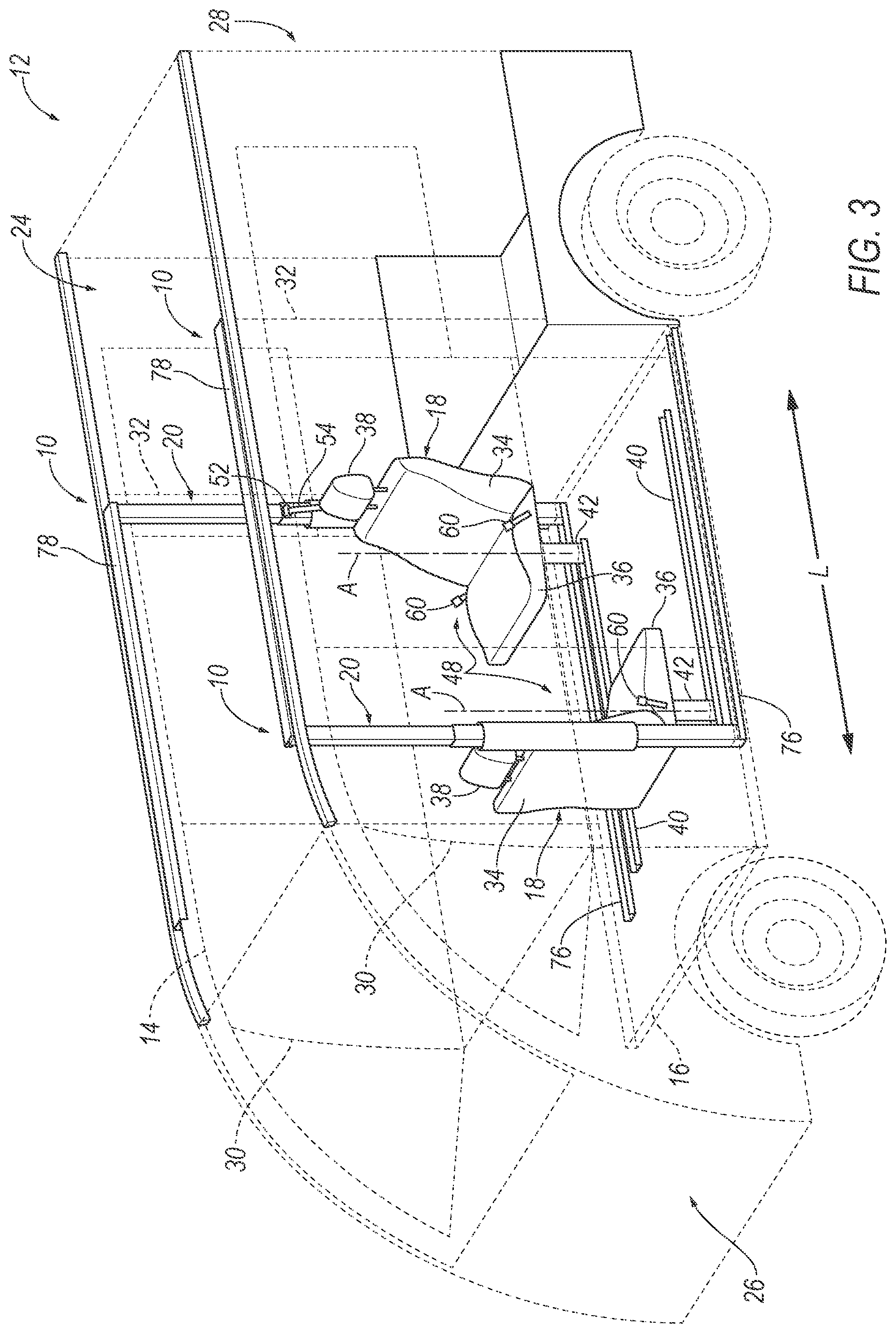 Patent US12311860 Figure 3 – Slidable post adjacent rotatable seat