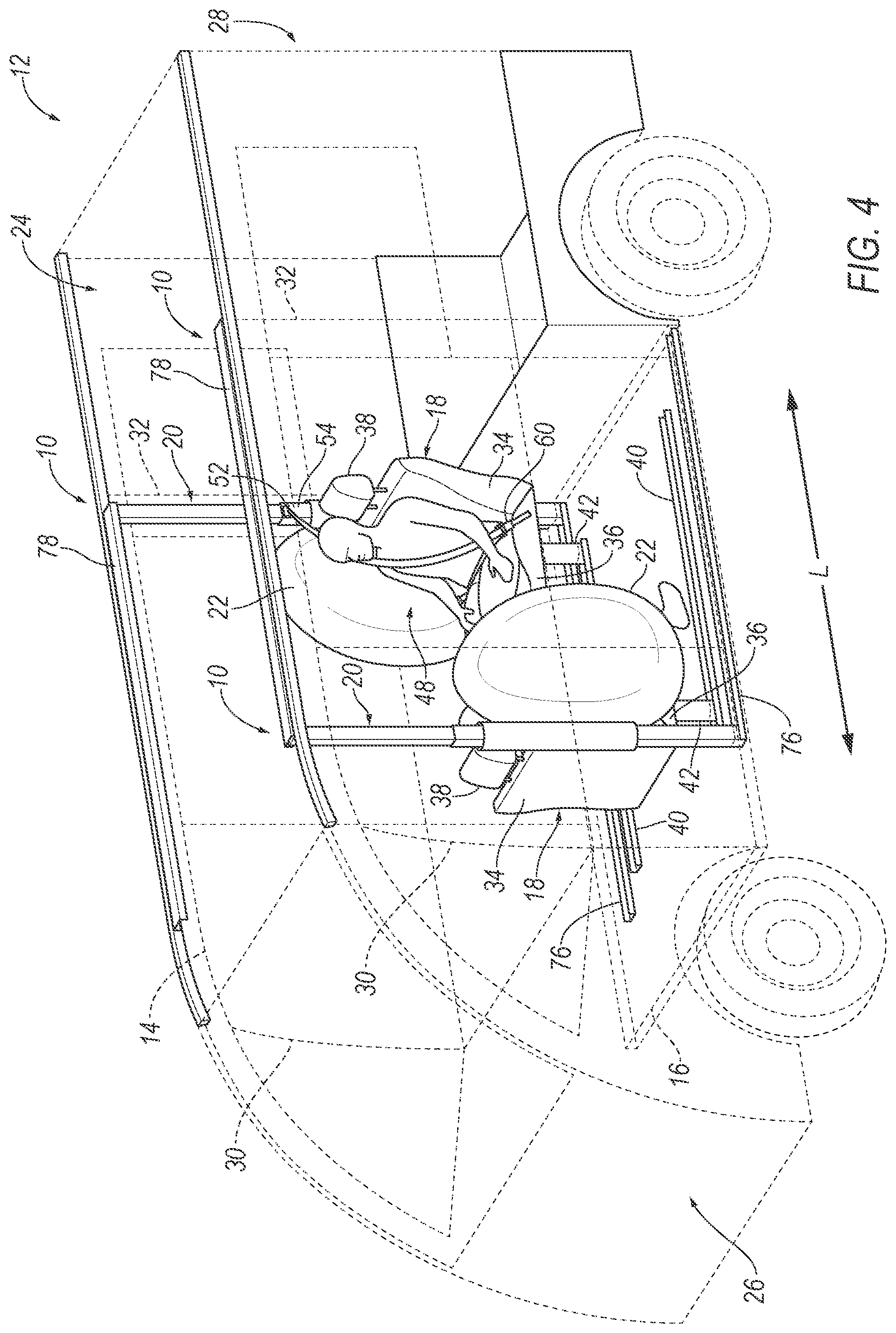 Patent US12311860 Figure 4 – Slidable post adjacent rotatable seat