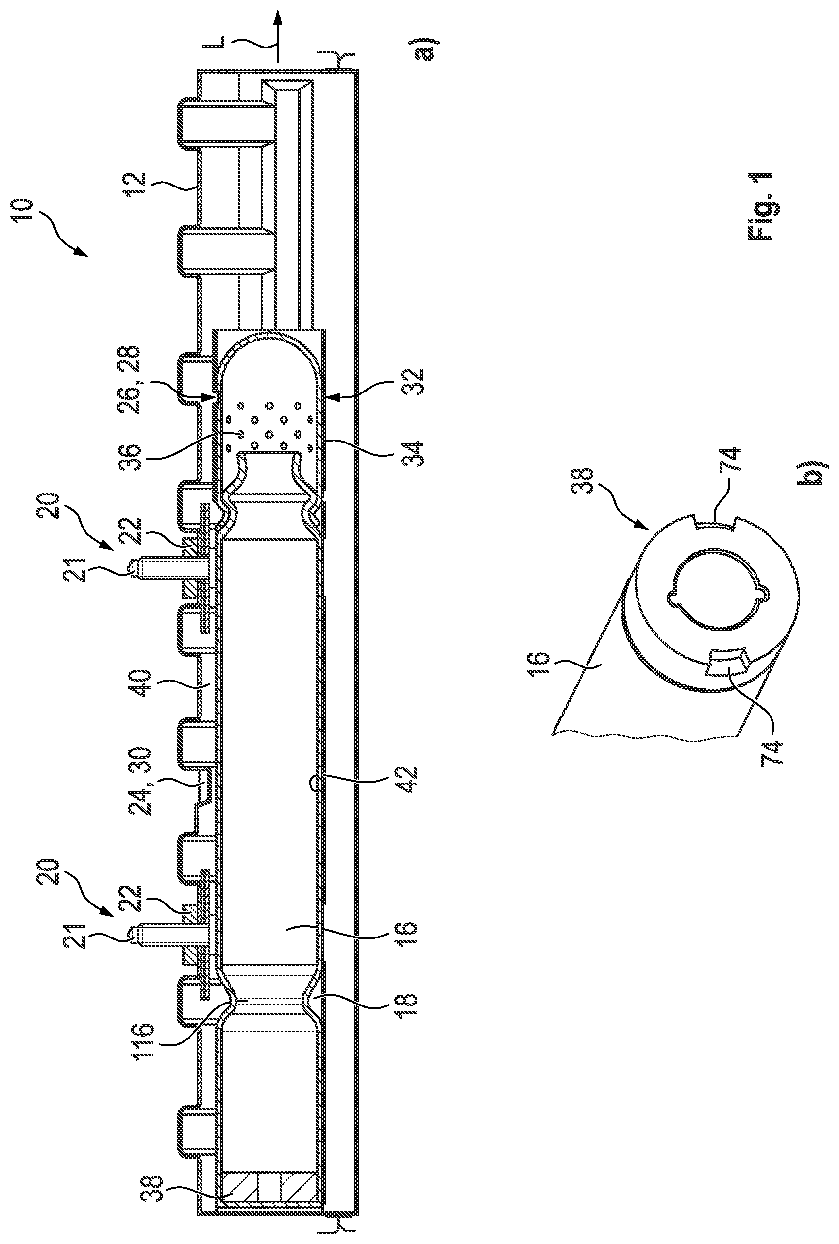 Patent US12311863 Figure 1 – Airbag module, method for exchanging a gas generator of an airbag module, and method for producing an airbag module