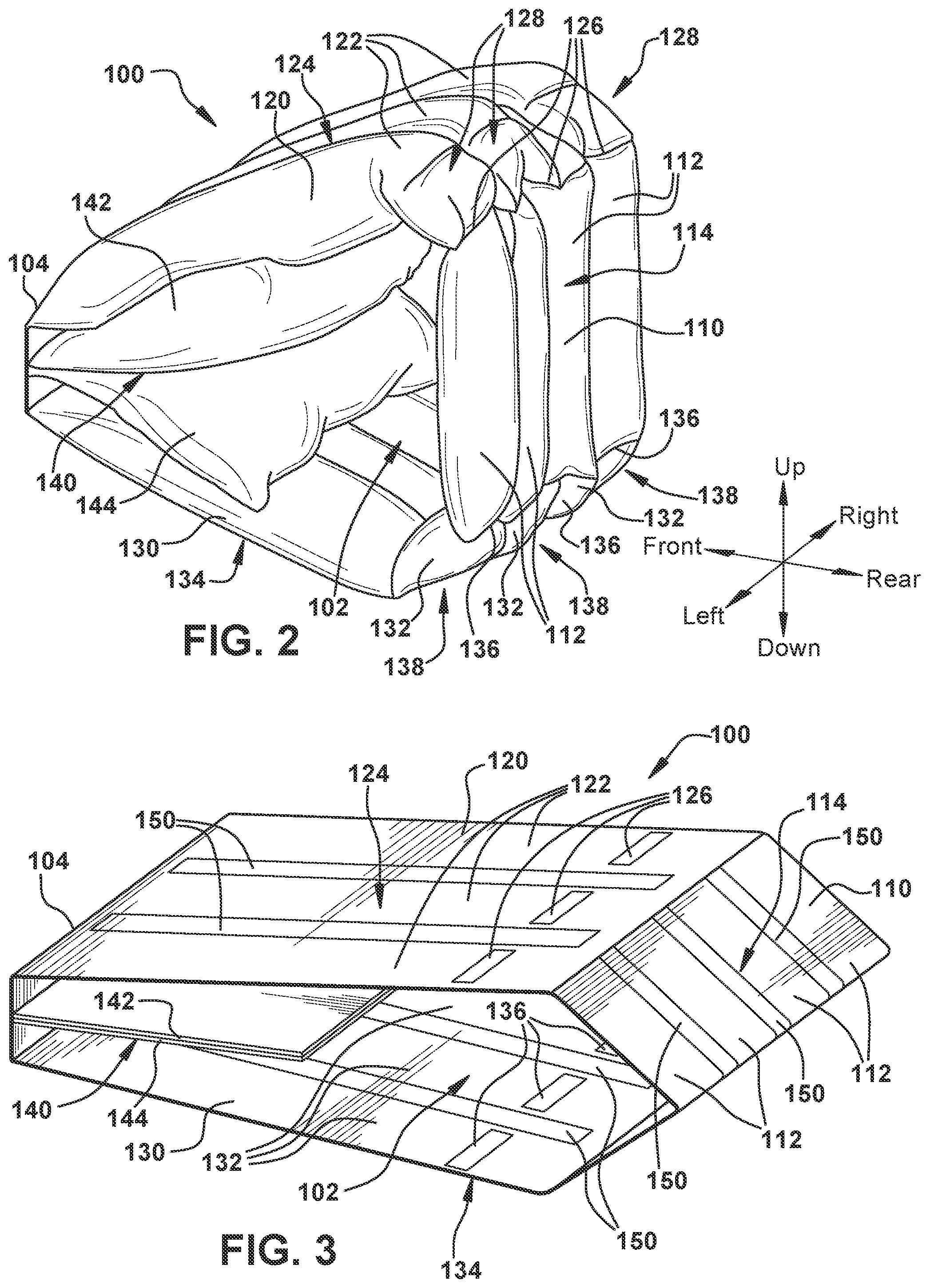Patent US12311866 Figure 2 – Low-volume multi-chambered airbag
