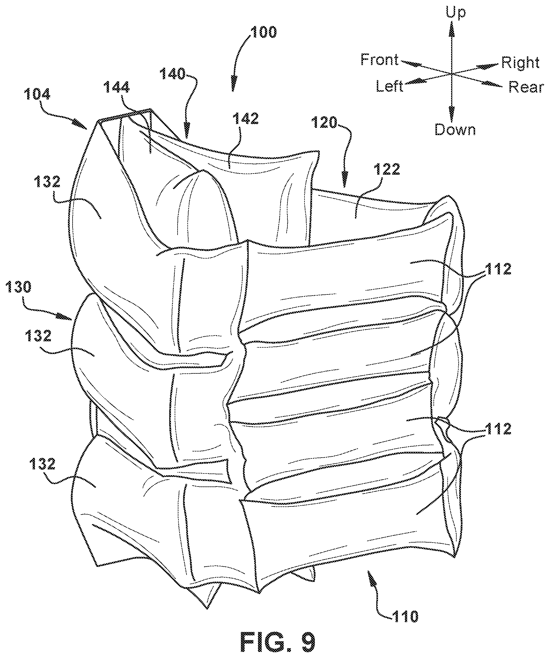 Patent US12311866 Figure 7 – Low-volume multi-chambered airbag