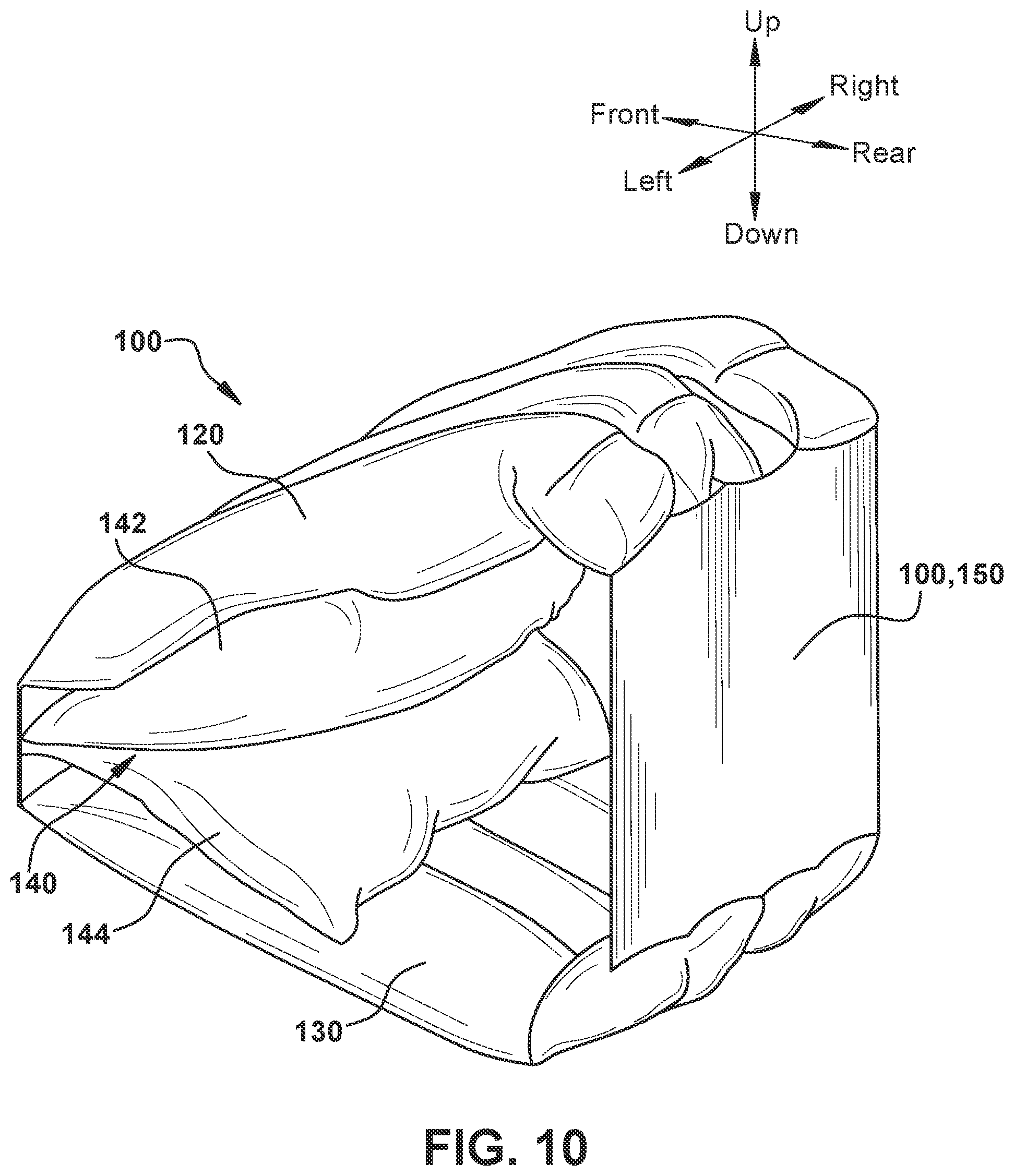 Patent US12311866 Figure 8 – Low-volume multi-chambered airbag