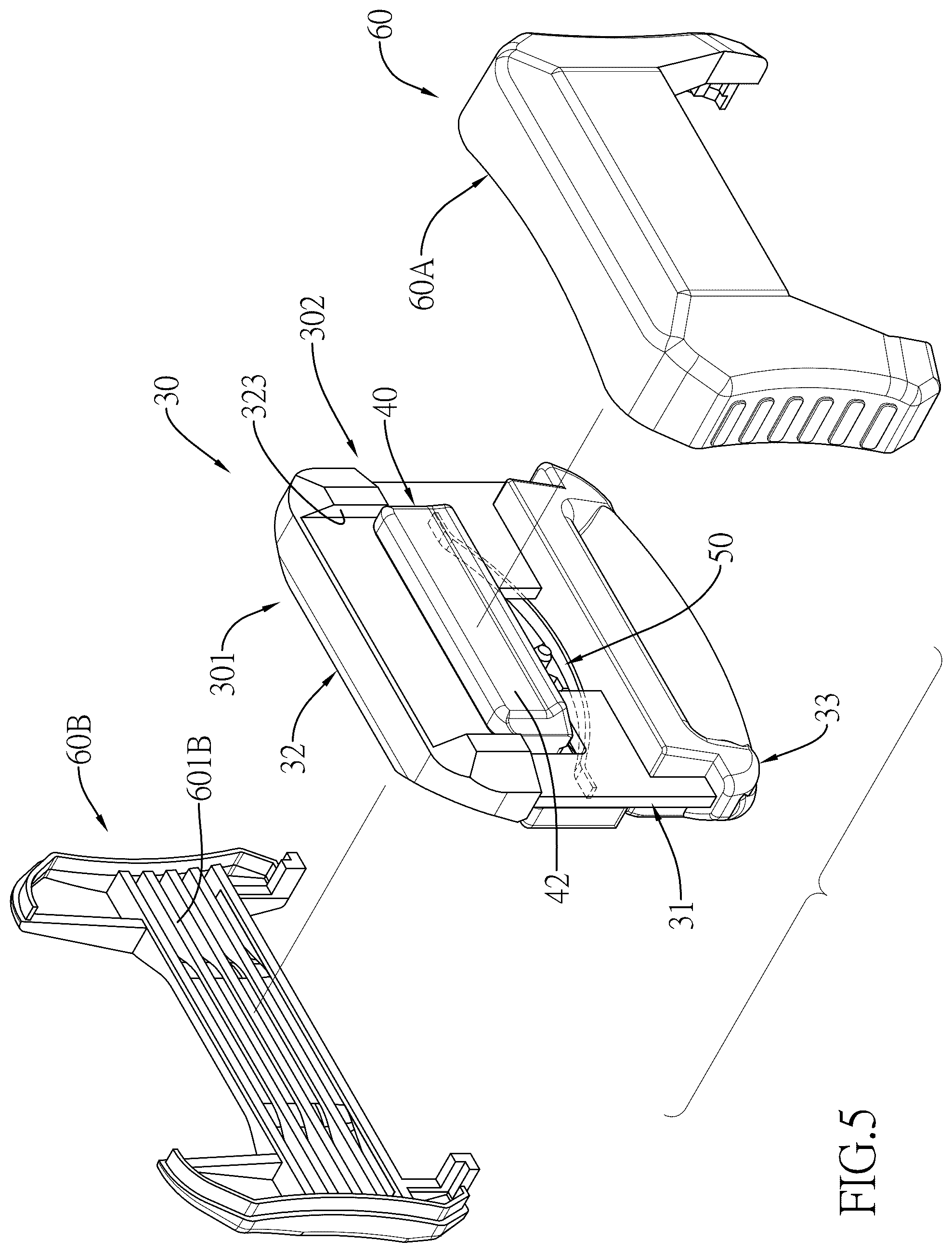 Patent US12311870 Figure 5 – Webbing height adjusting unit and webbing height adjusting device