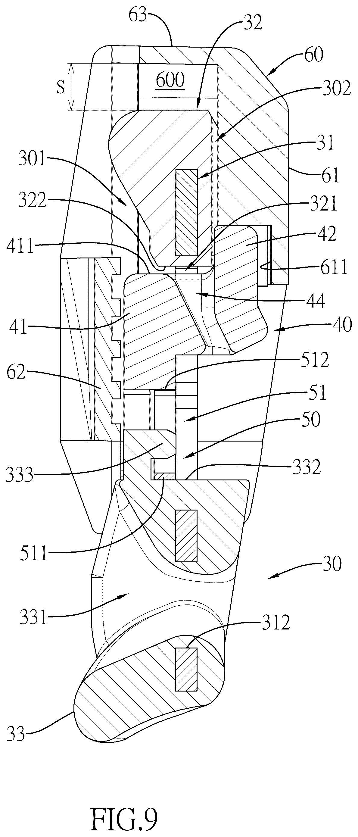 Patent US12311870 Figure 9 – Webbing height adjusting unit and webbing height adjusting device