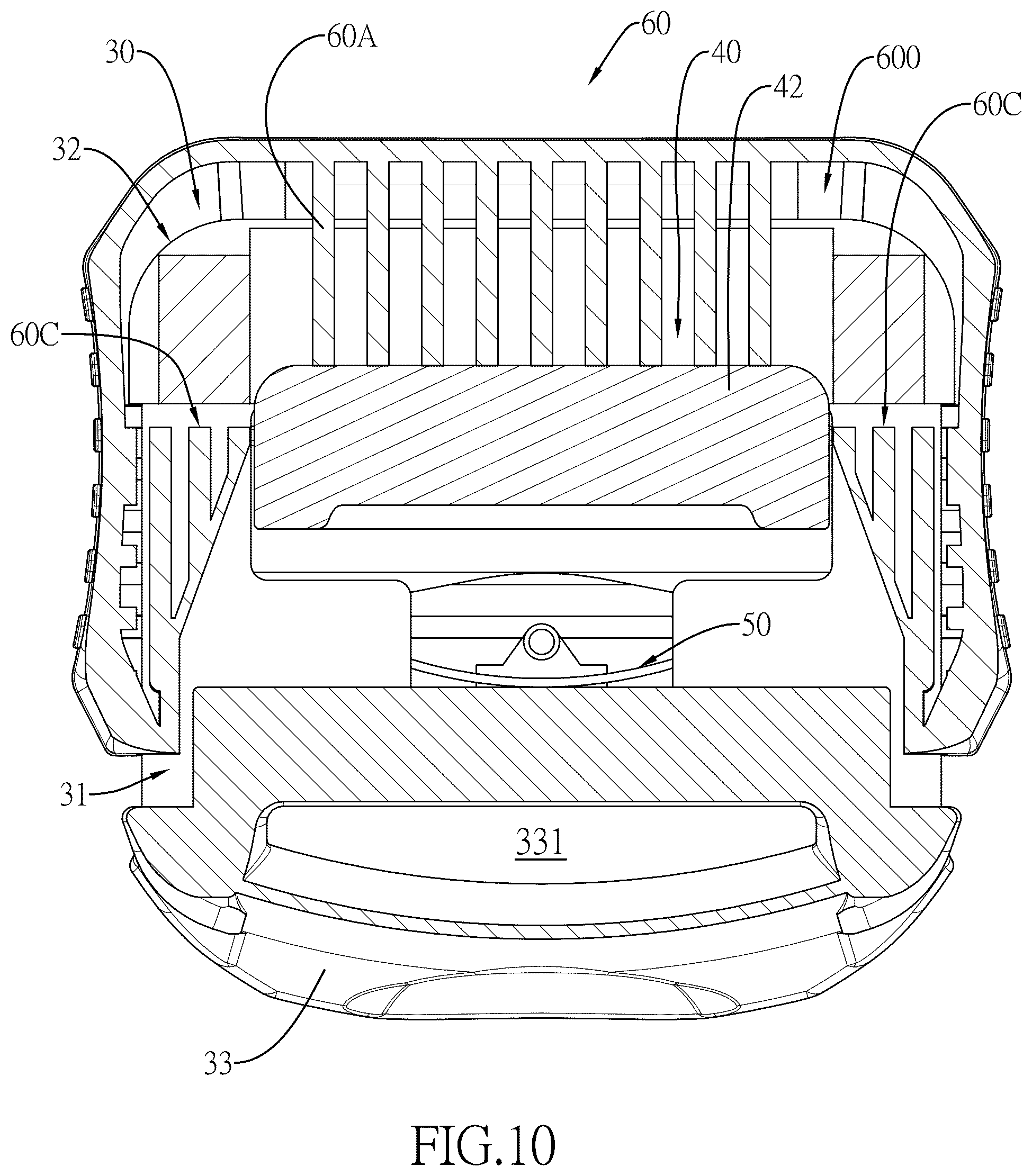 Patent US12311870 Figure 10 – Webbing height adjusting unit and webbing height adjusting device