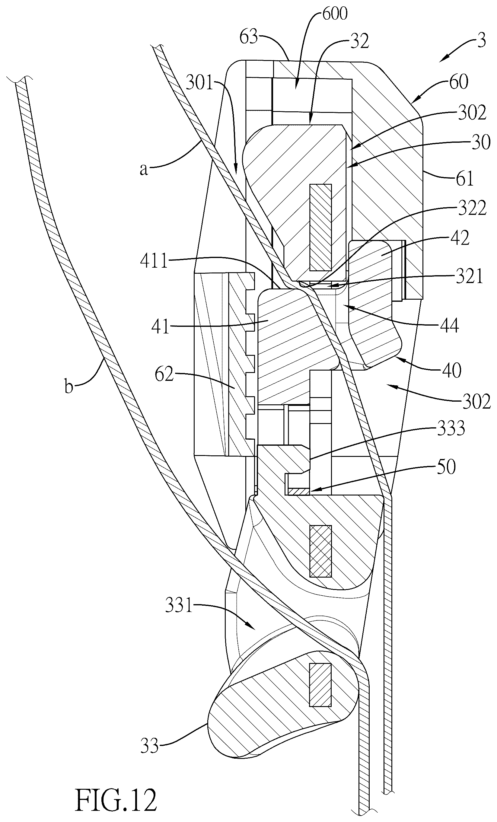 Patent US12311870 Figure 12 – Webbing height adjusting unit and webbing height adjusting device