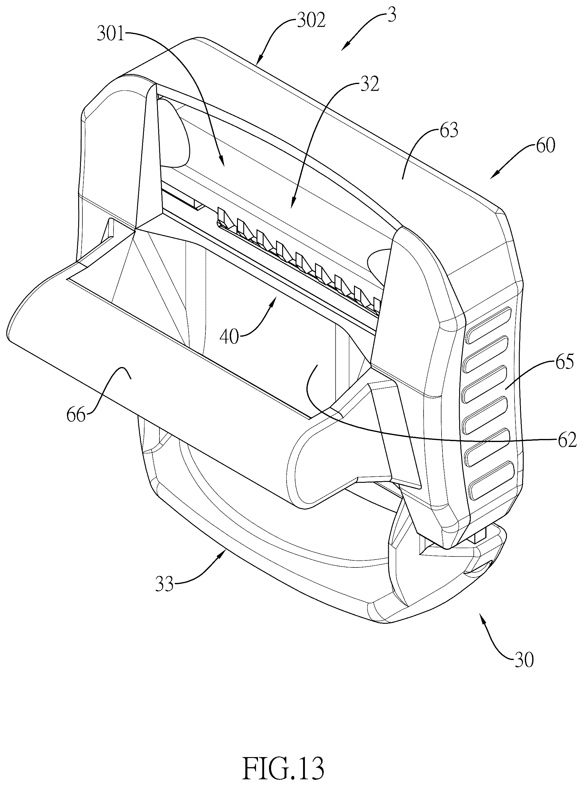 Patent US12311870 Figure 13 – Webbing height adjusting unit and webbing height adjusting device