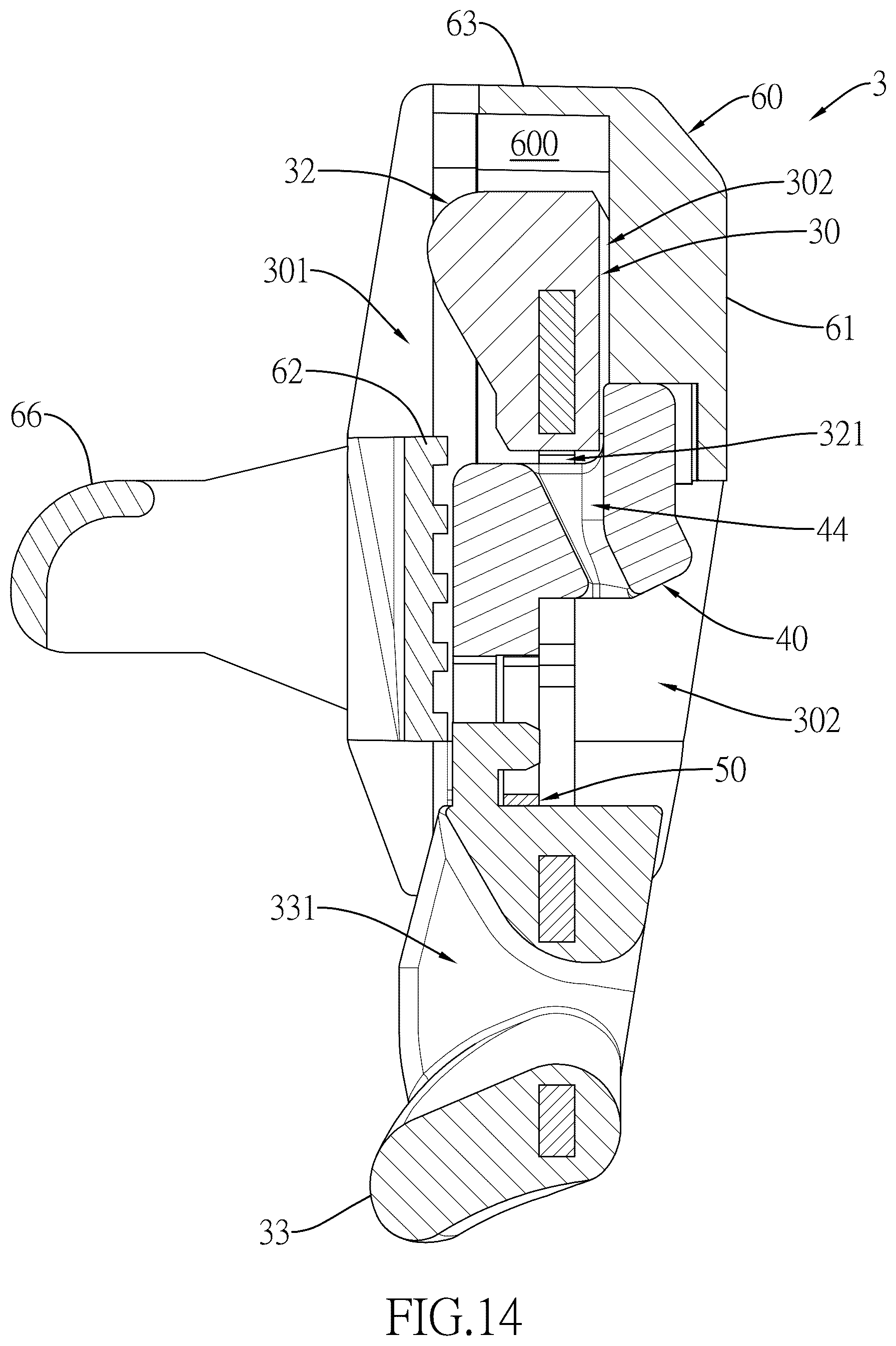 Patent US12311870 Figure 14 – Webbing height adjusting unit and webbing height adjusting device