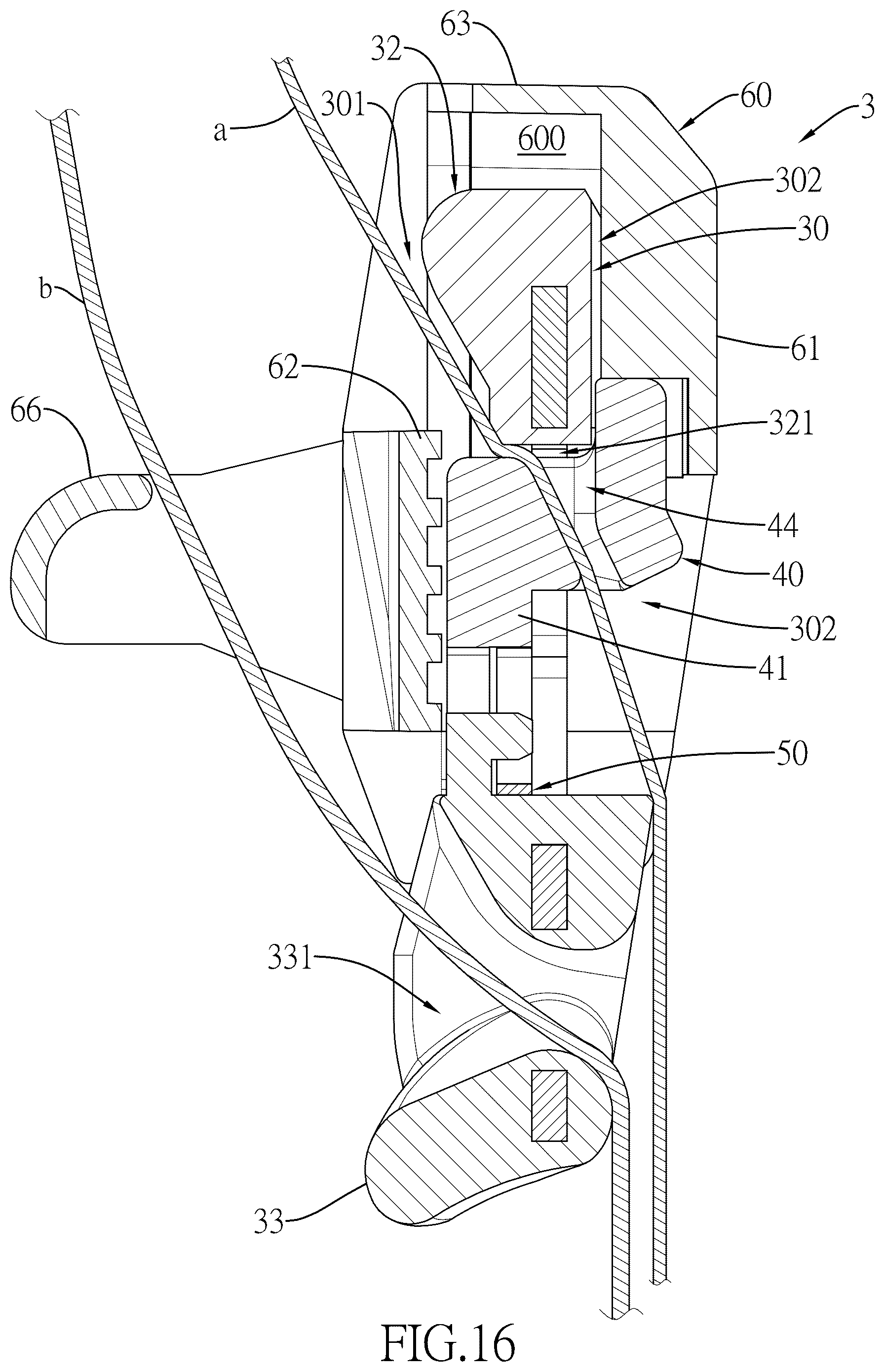 Patent US12311870 Figure 16 – Webbing height adjusting unit and webbing height adjusting device