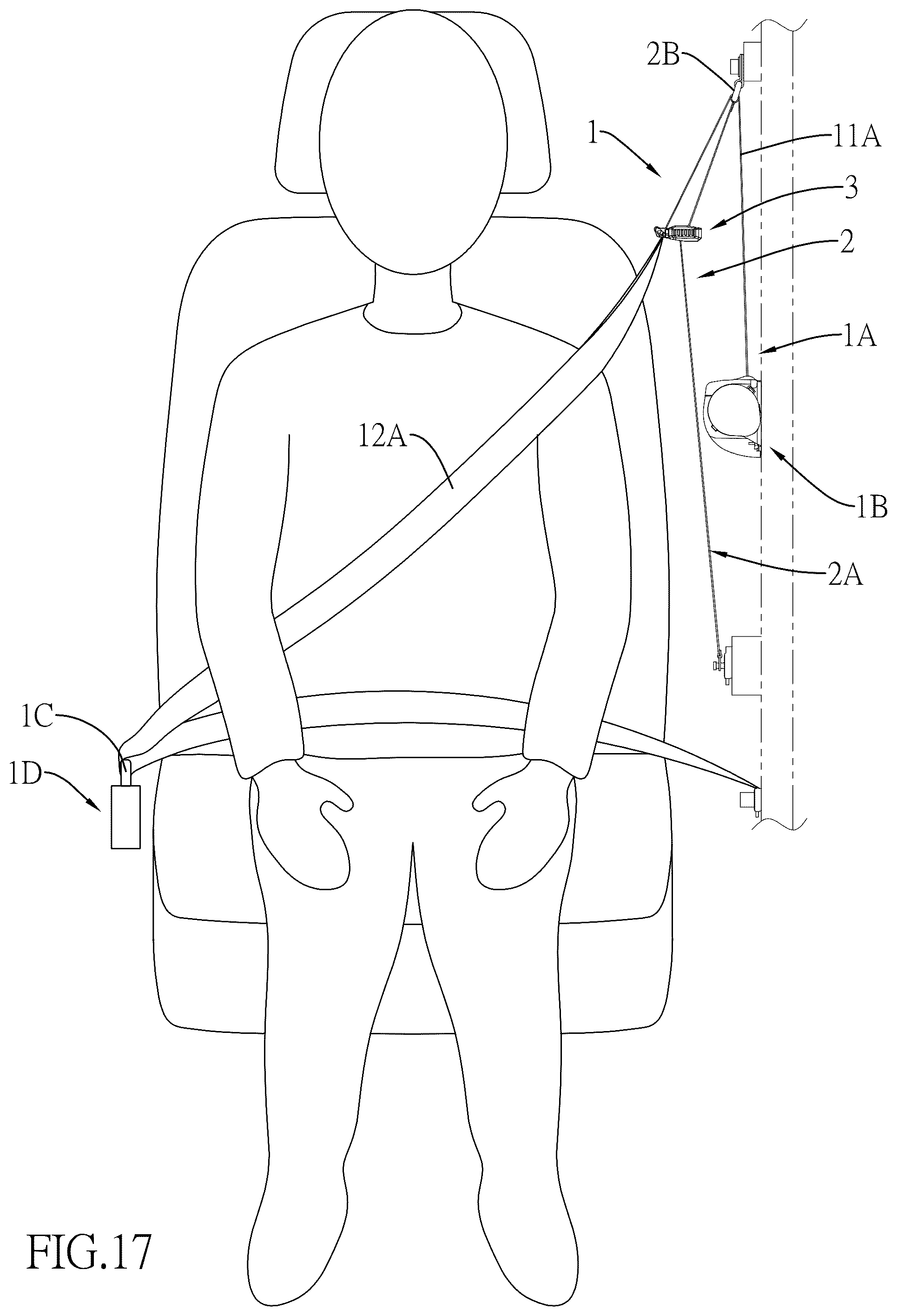 Patent US12311870 Figure 17 – Webbing height adjusting unit and webbing height adjusting device