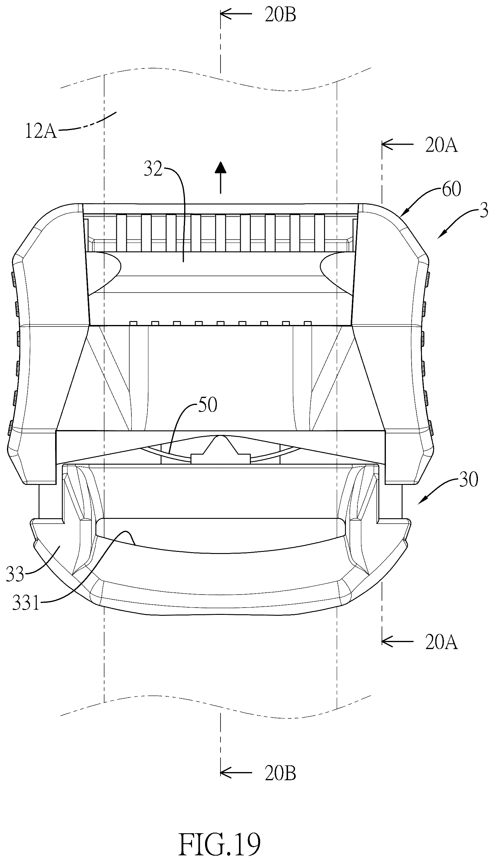 Patent US12311870 Figure 19 – Webbing height adjusting unit and webbing height adjusting device