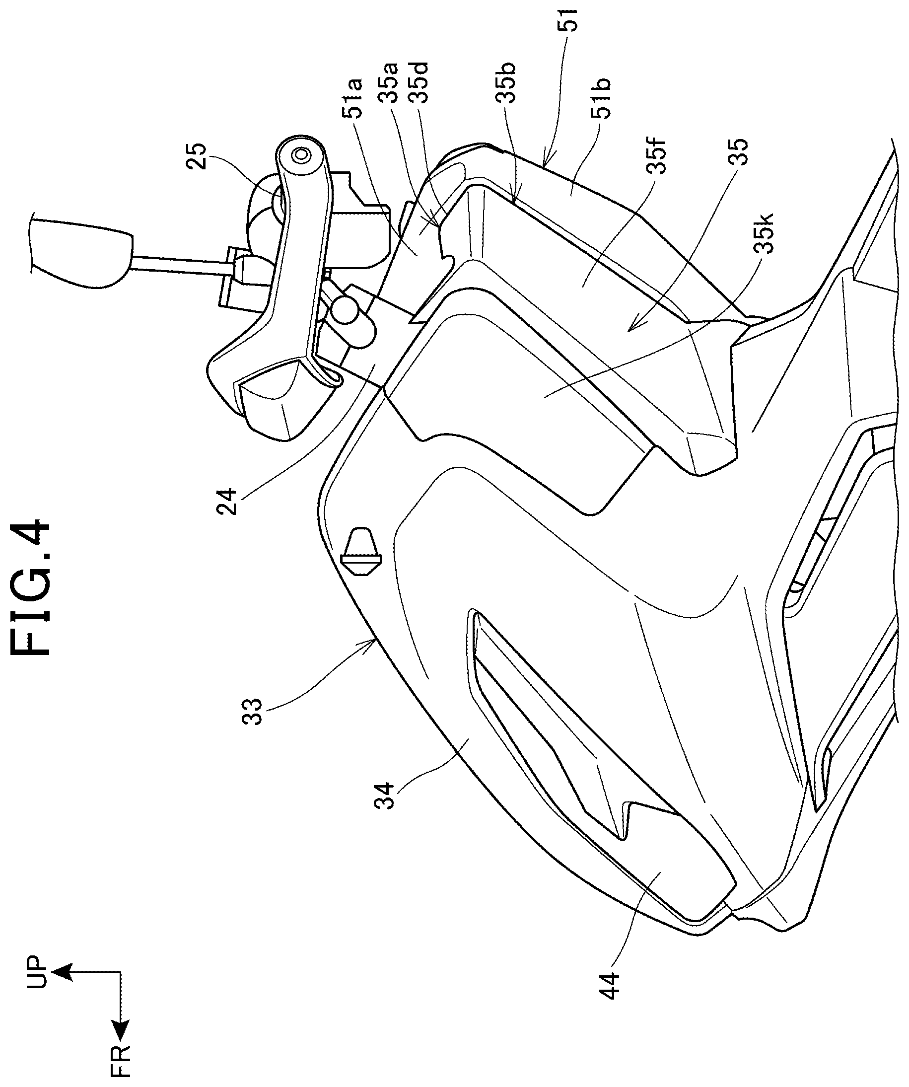 Patent US12311875 Figure 4 – Saddle-ride type vehicle