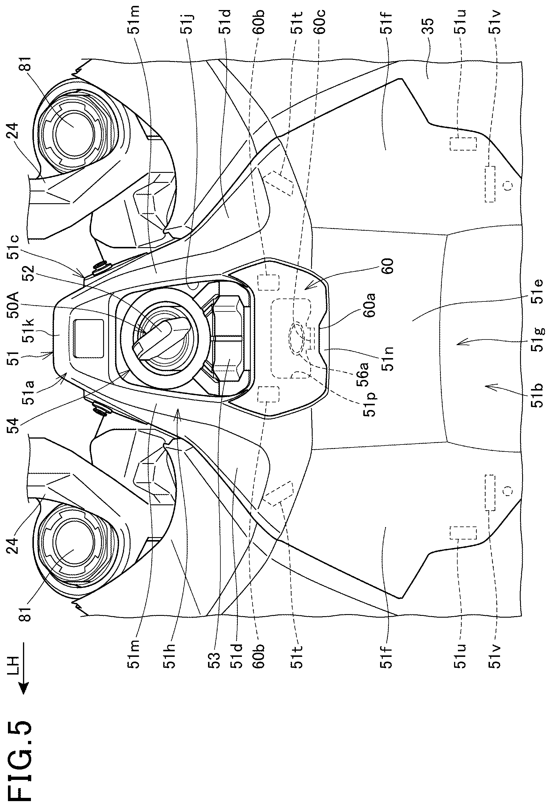 Patent US12311875 Figure 5 – Saddle-ride type vehicle