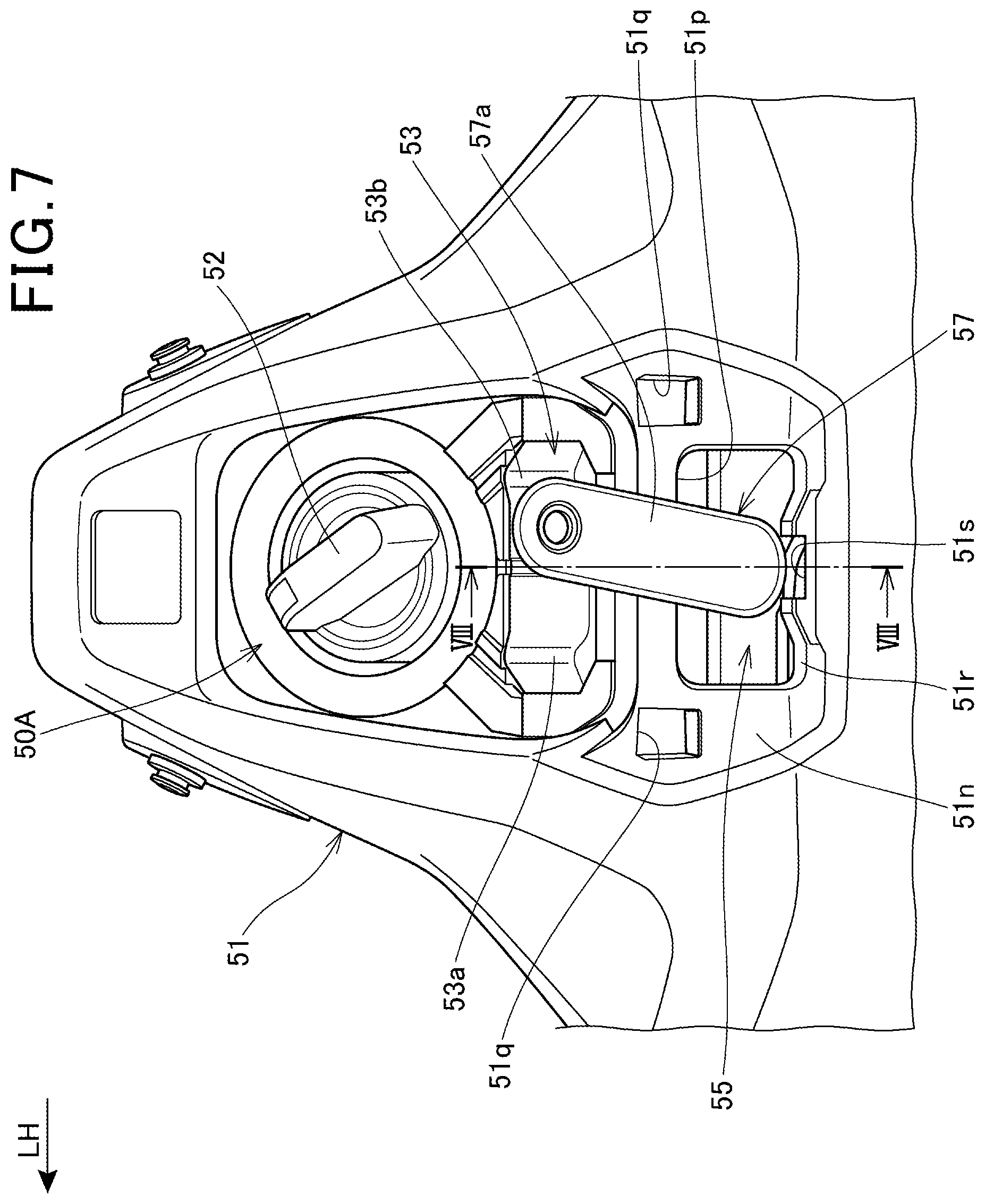 Patent US12311875 Figure 7 – Saddle-ride type vehicle