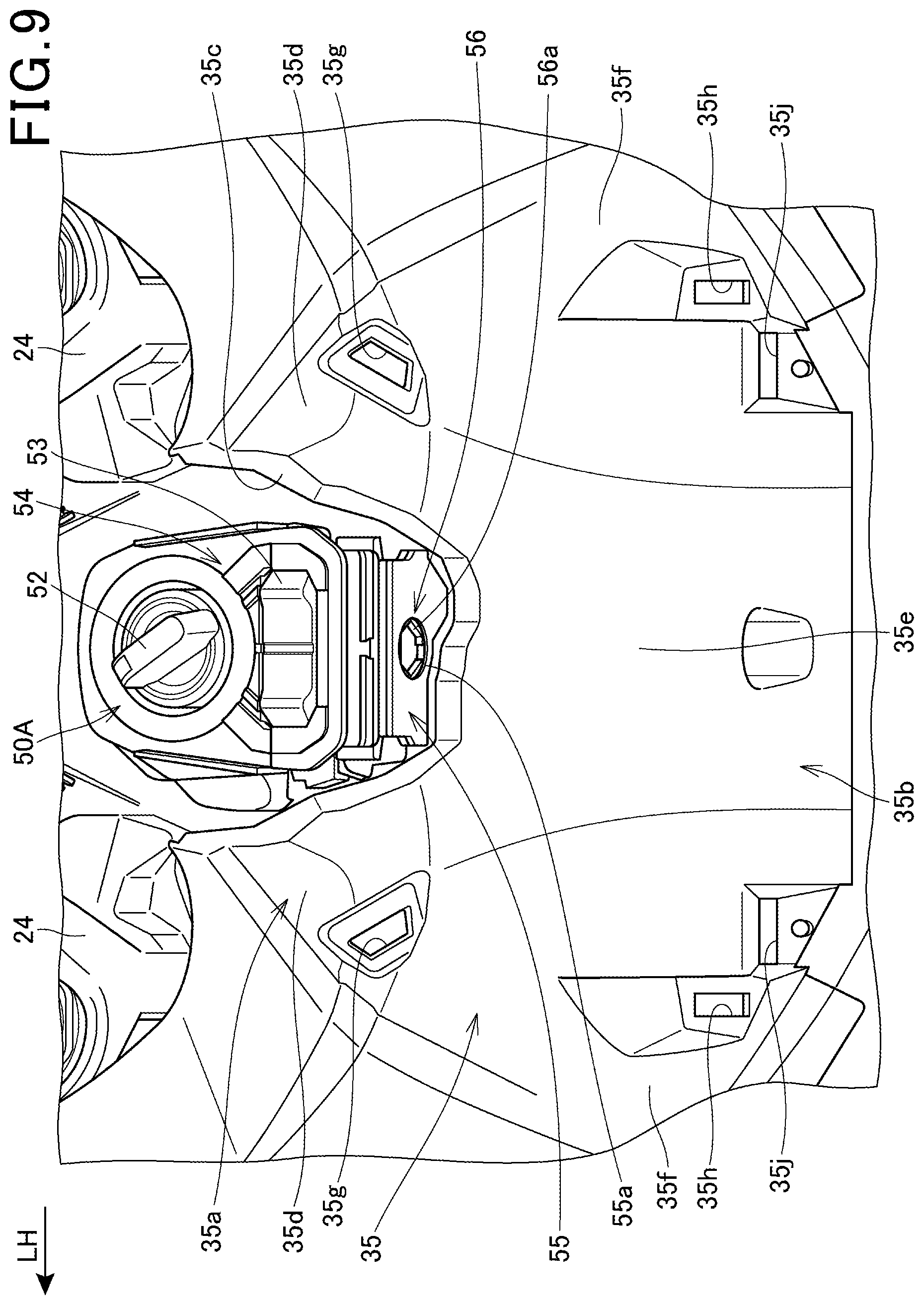 Patent US12311875 Figure 9 – Saddle-ride type vehicle
