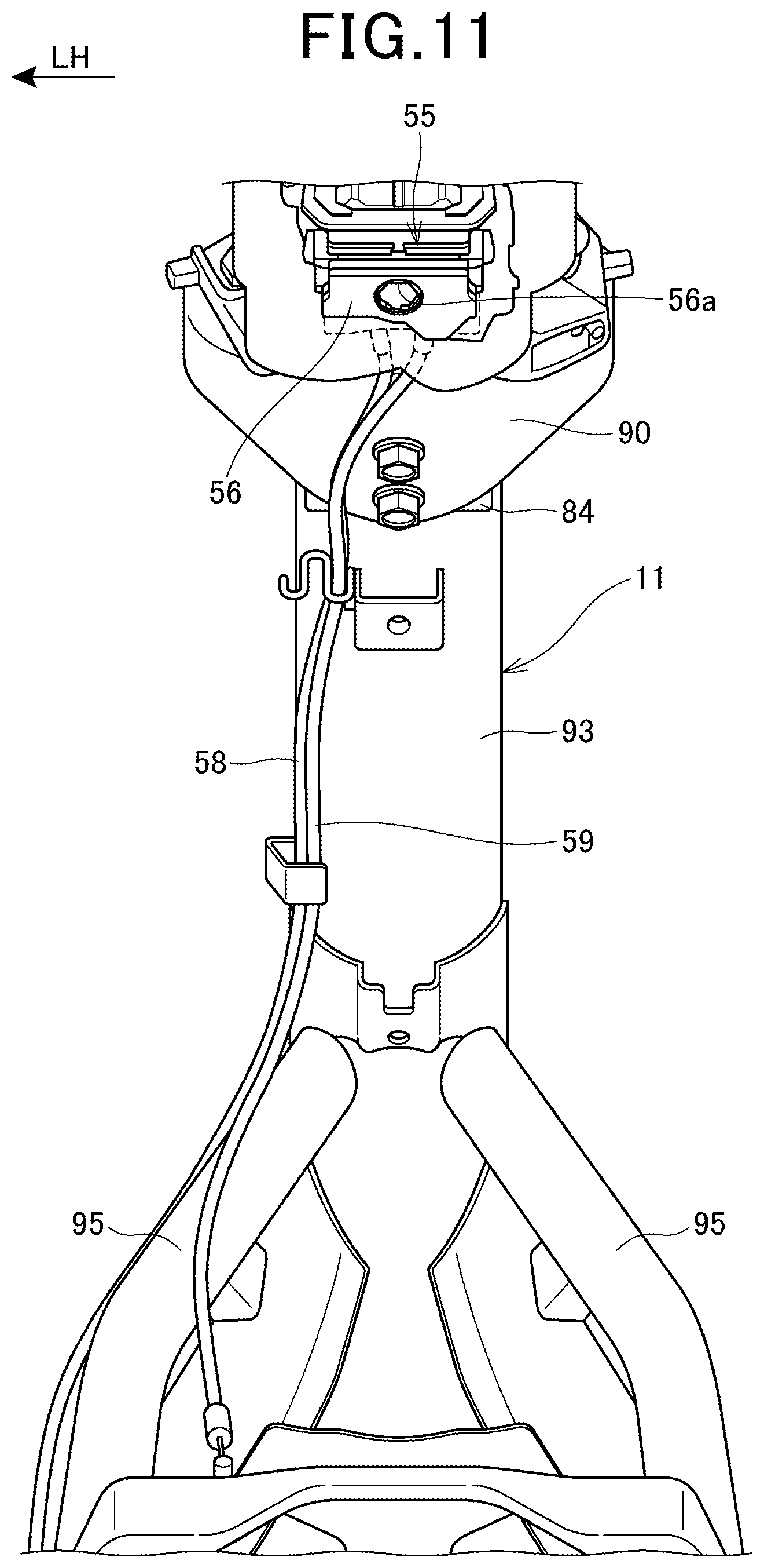 Patent US12311875 Figure 11 – Saddle-ride type vehicle