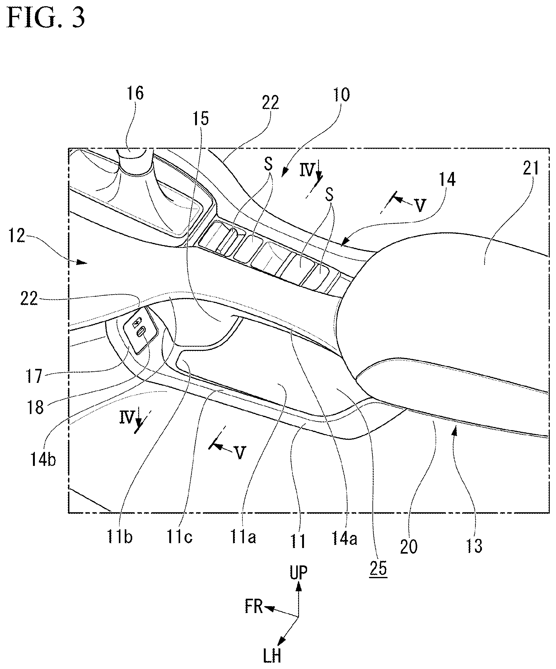 Patent US12311886 Figure 3 – Vehicle center console