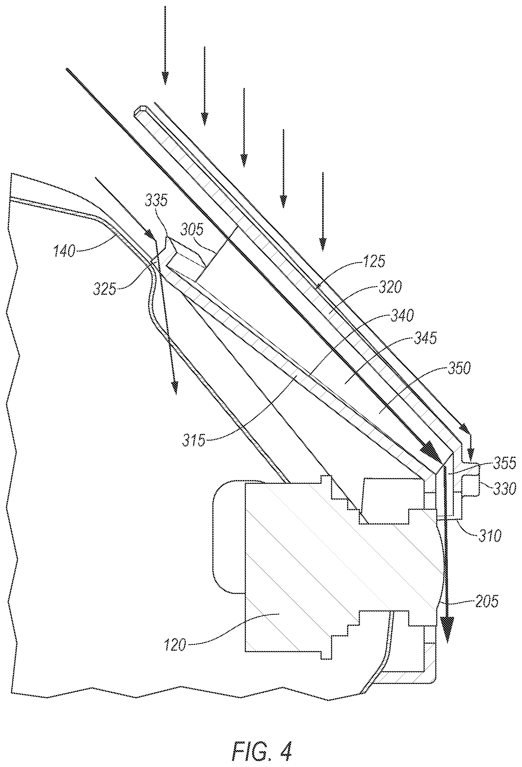 Patent US12311891 Figure 5 – Vehicle assembly with sensor cleaning