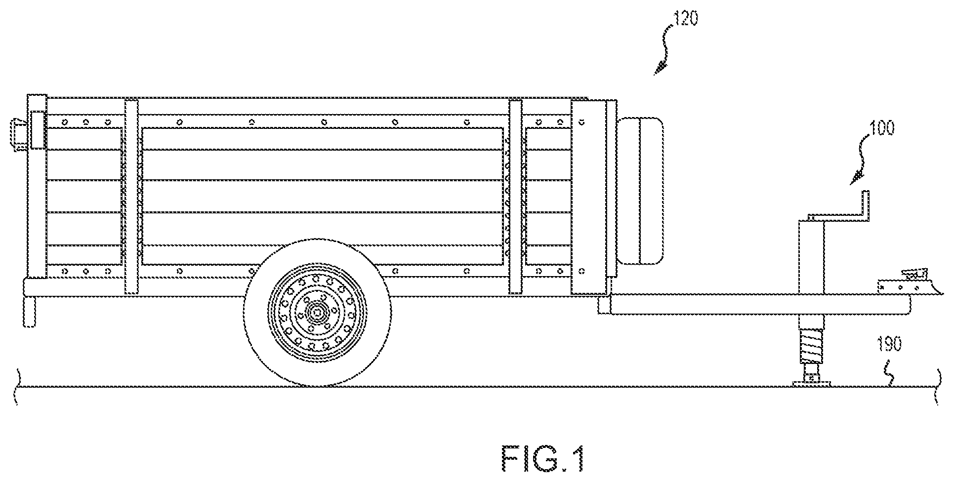 Patent US12311895 Figure 1 – Two speed trailer jack