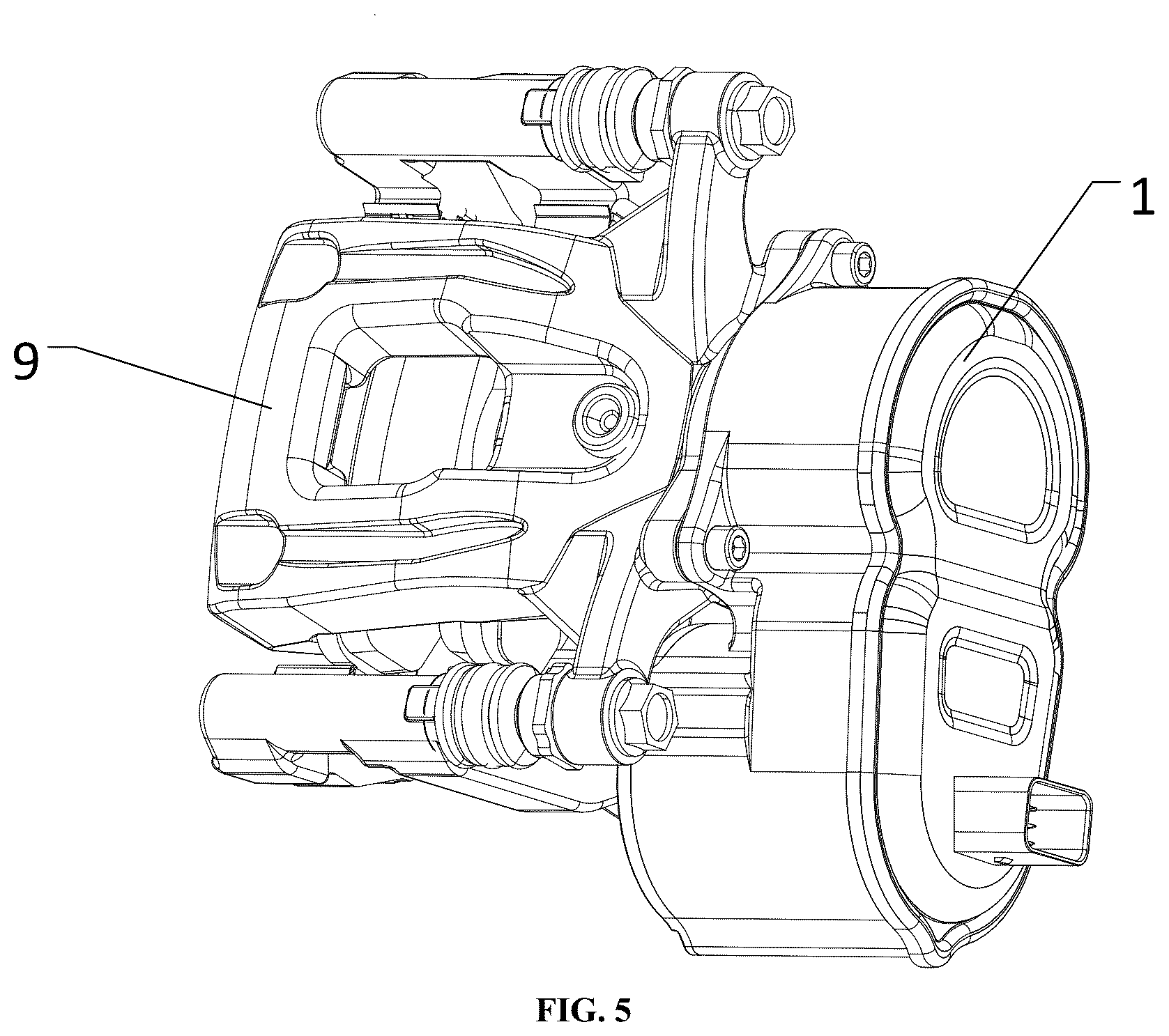 Patent US12311899 Figure 5 – Brake-by-wire (BBW) electronic control actuator unit and use thereof