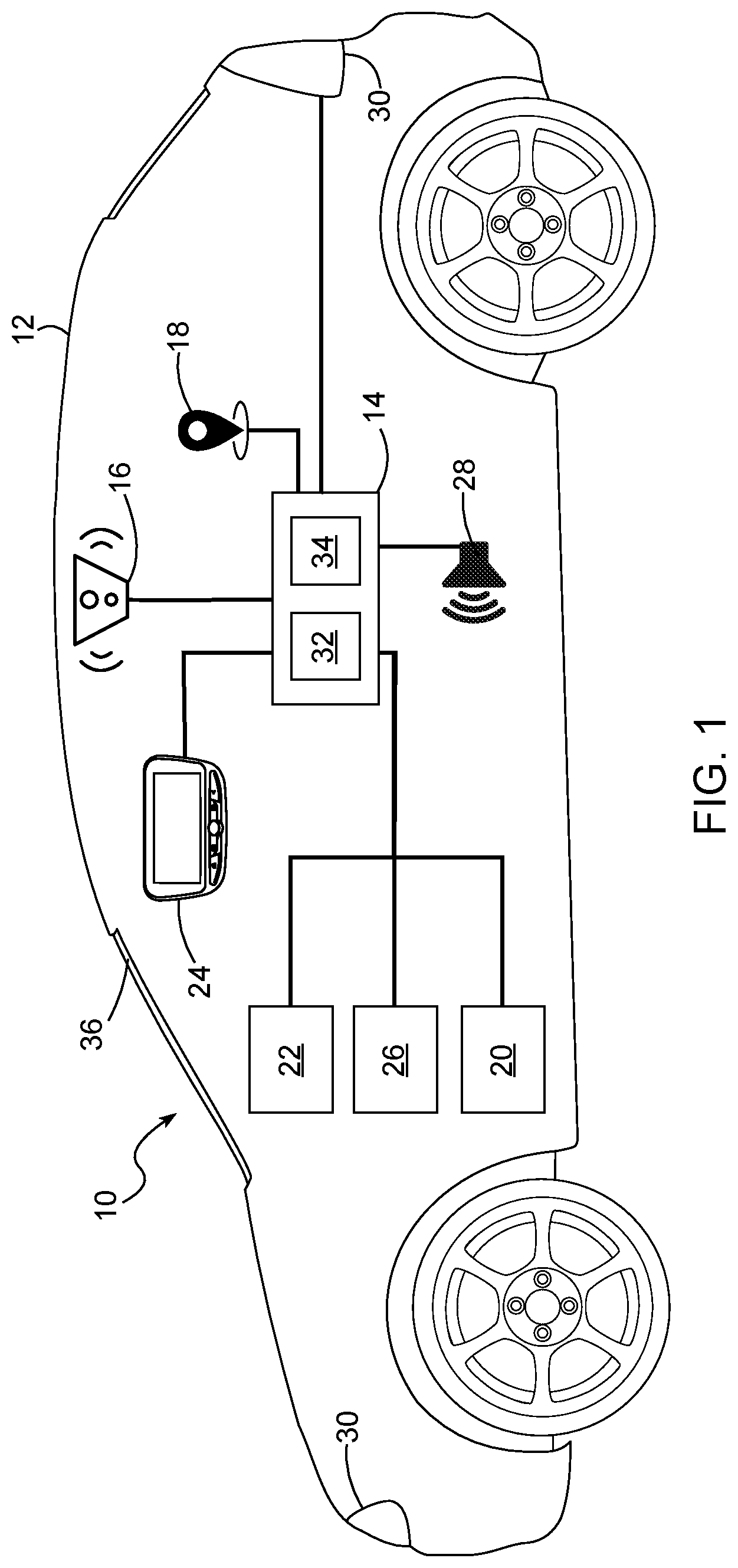 Patent US12311903 Figure 1 – Vehicle collision mitigation