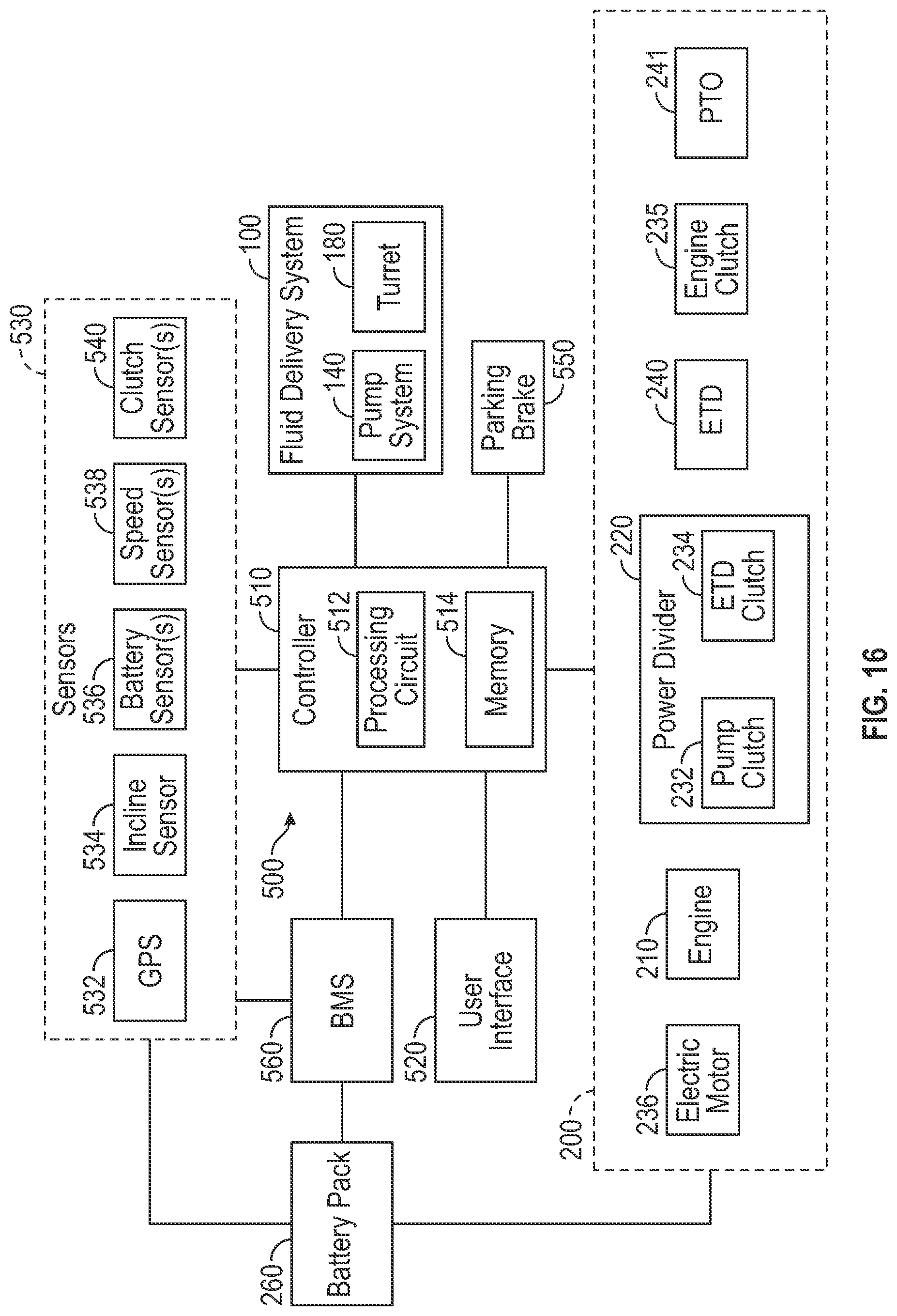 Patent US12311910 Figure 16 – Vehicle with accessory drive