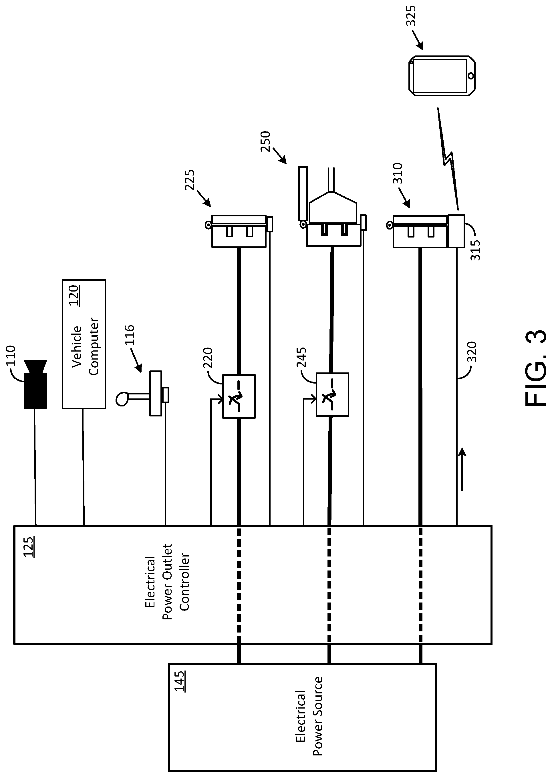 Patent US12311911 Figure 3 – Systems and methods for controlling electrical power outlets in a vehicle