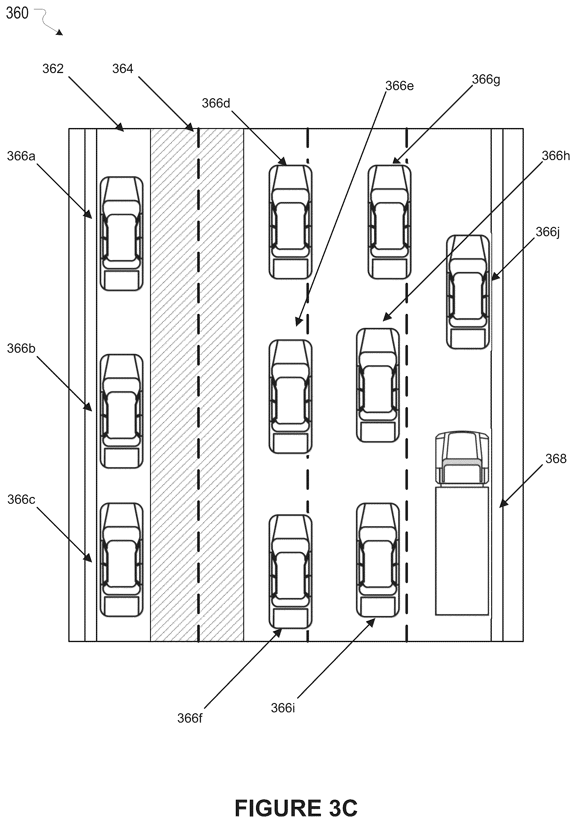 Patent US12311942 Figure 5 – Vehicle control in rescue lane scenarios