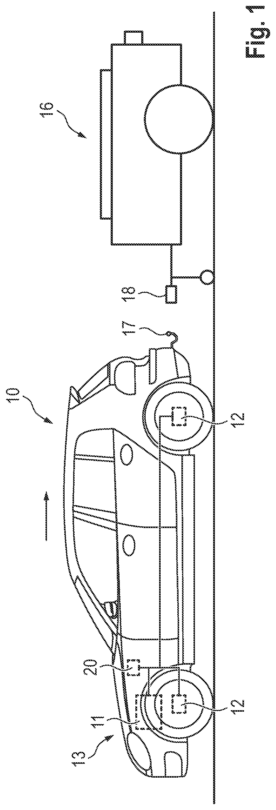 Patent US12311944 Figure 1 – Method, device and computer program product for the restrained movement of a vehicle