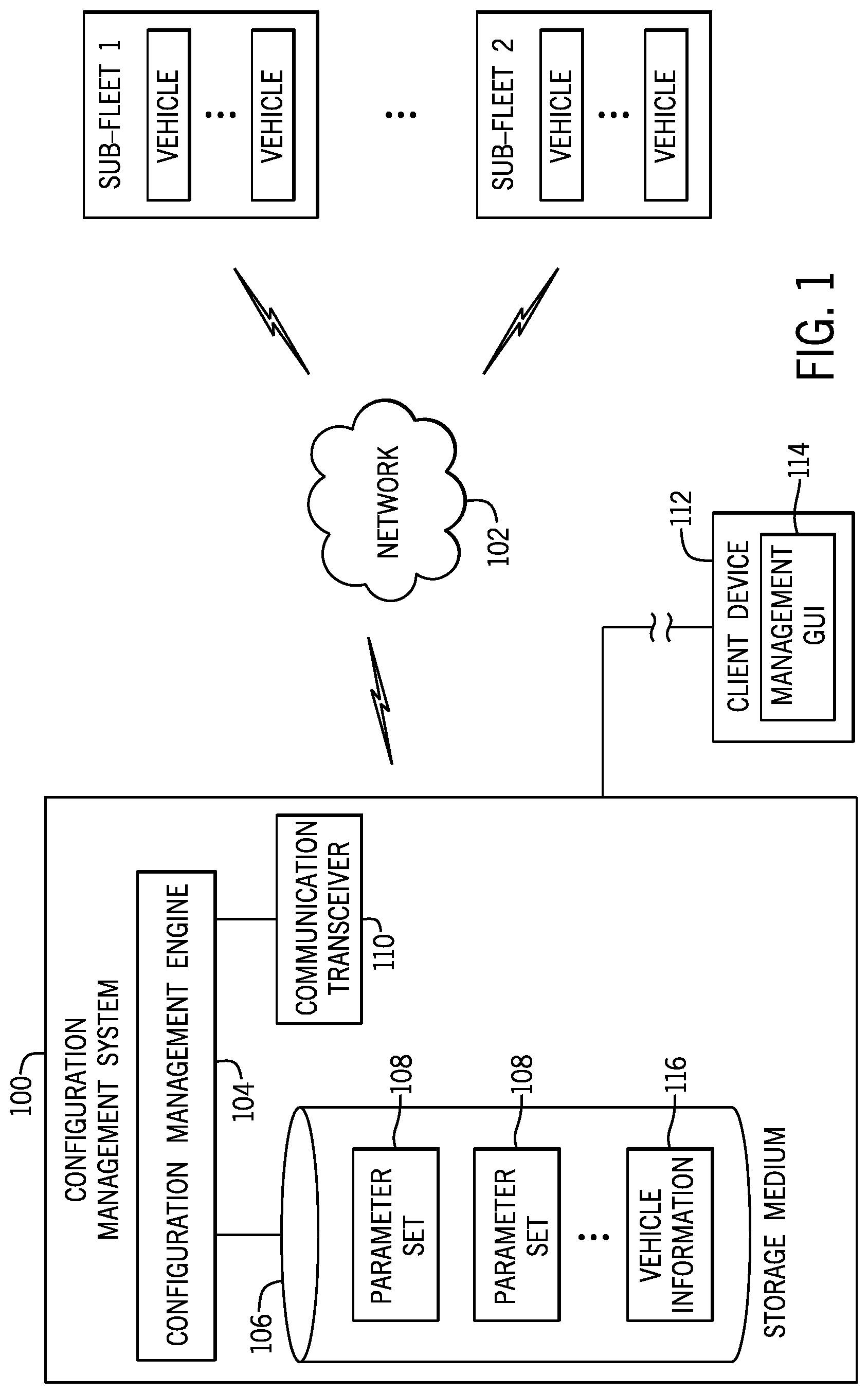 Patent US12311958 Figure 1 – Parameter sets for vehicles based on sensor data