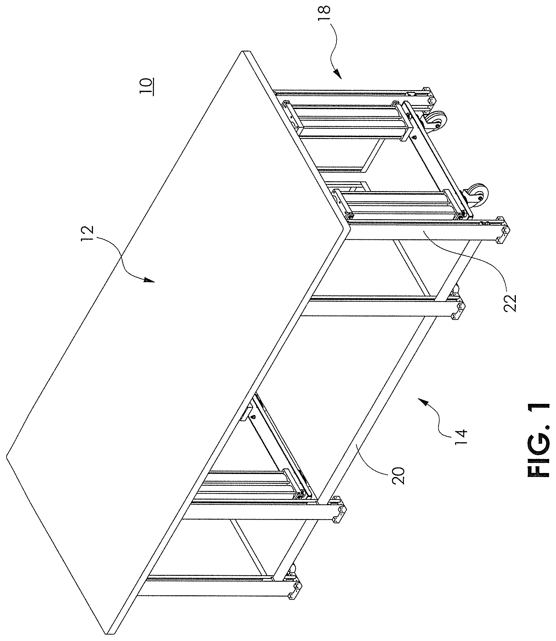Patent US12311991 — Removable portable cart with lifting system — Figure 1
