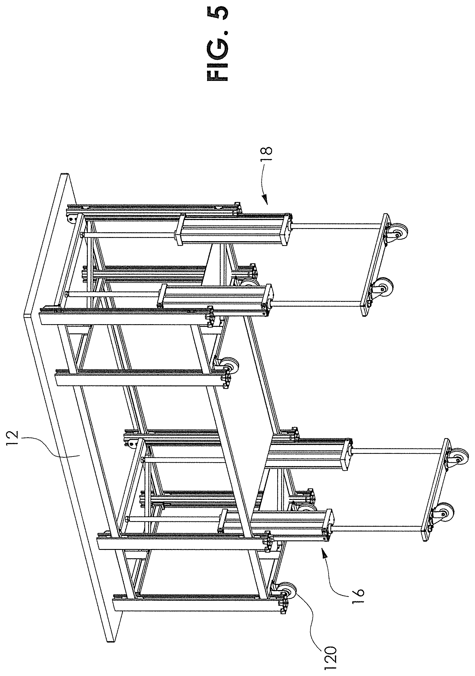 Patent US12311991 Figure 5 – Removable portable cart with lifting system