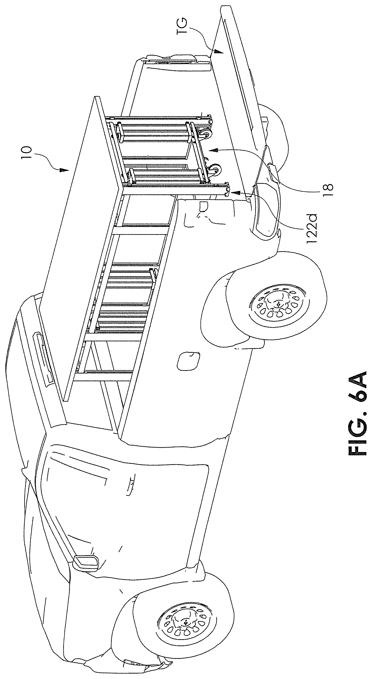 Patent US12311991 Figure 6 – Removable portable cart with lifting system
