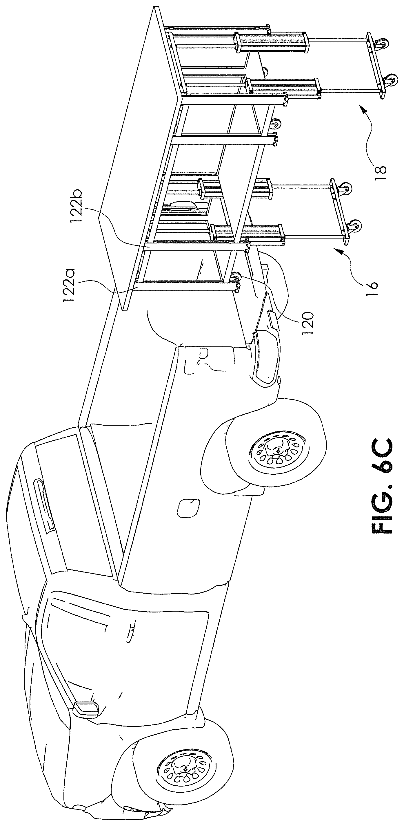Patent US12311991 Figure 8 – Removable portable cart with lifting system