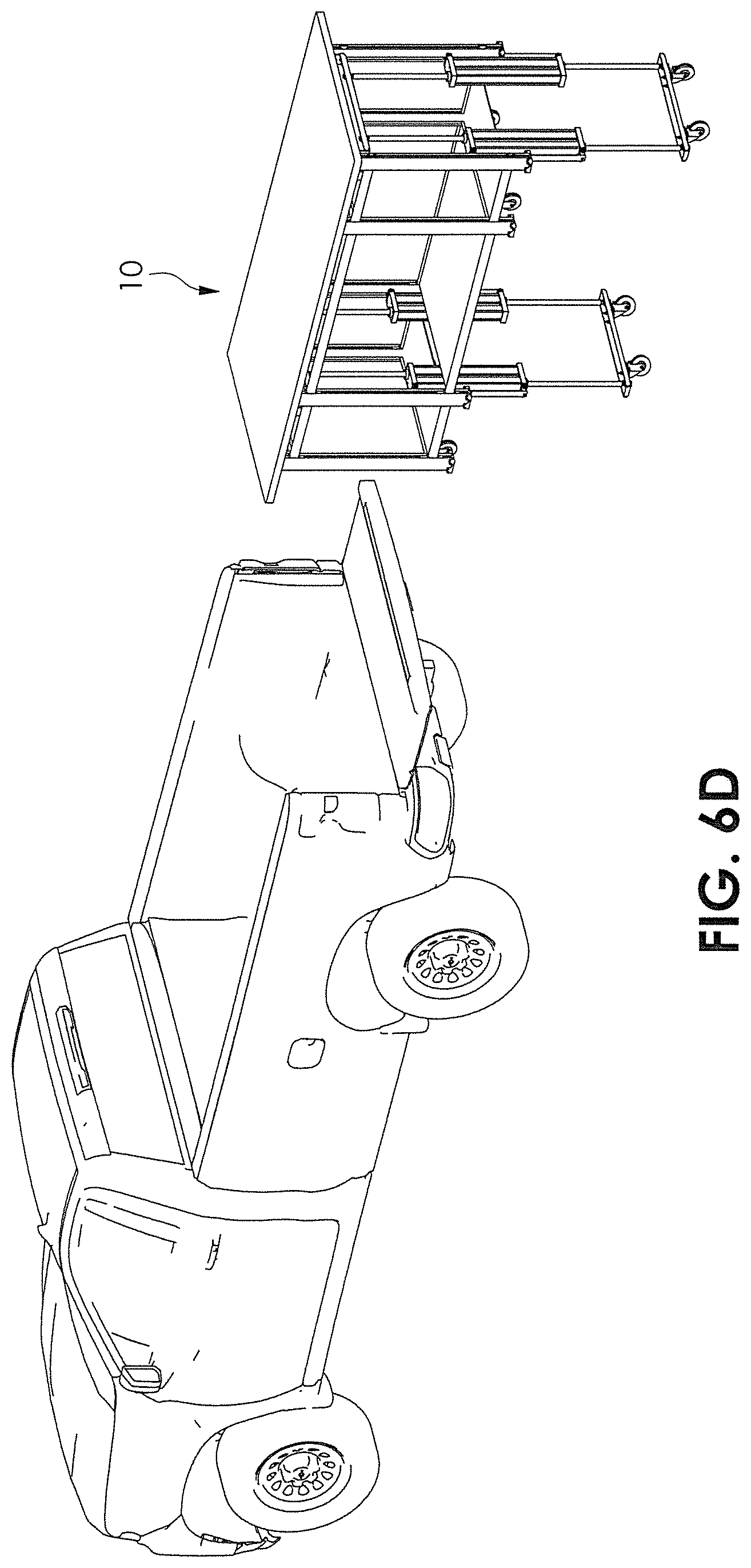 Patent US12311991 Figure 9 – Removable portable cart with lifting system