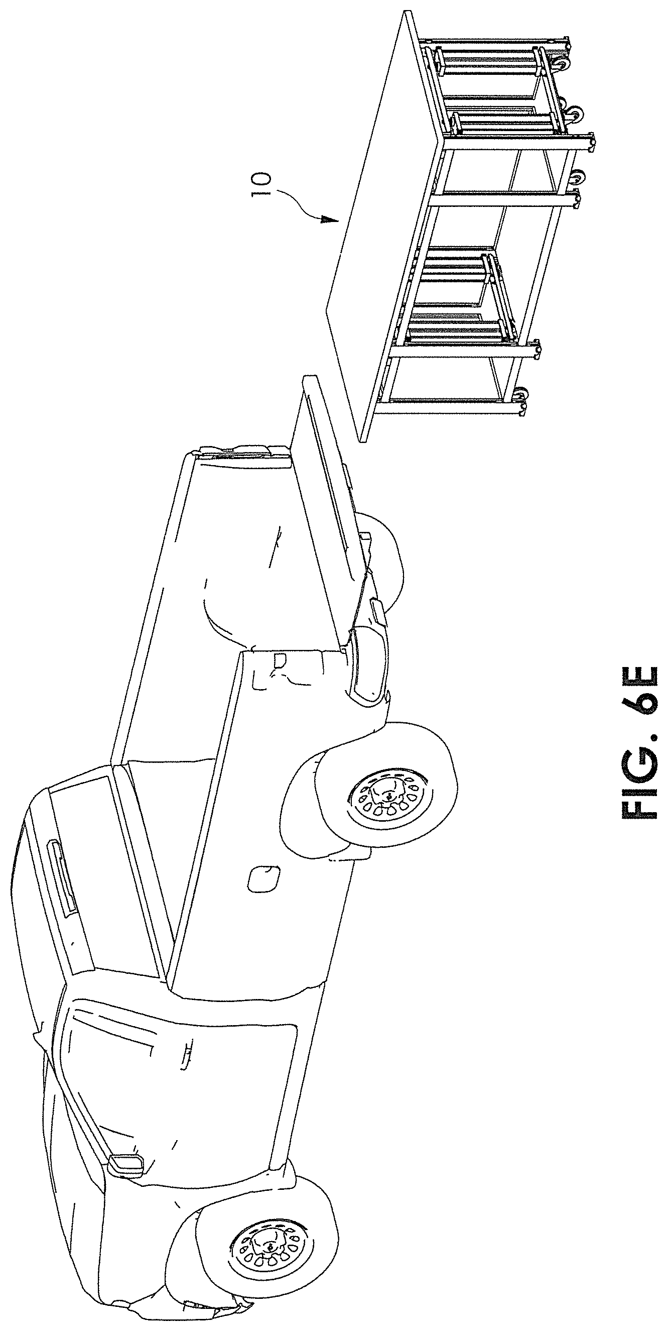 Patent US12311991 Figure 10 – Removable portable cart with lifting system