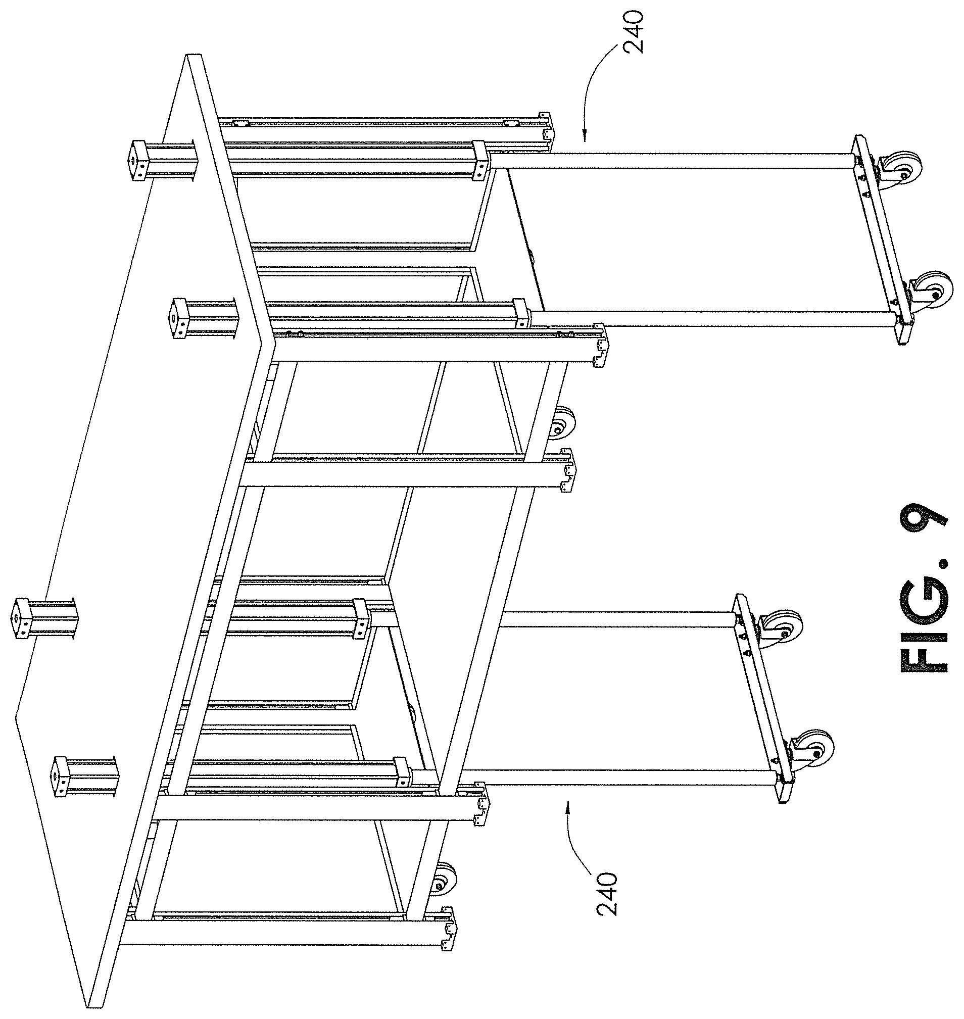 Patent US12311991 Figure 14 – Removable portable cart with lifting system