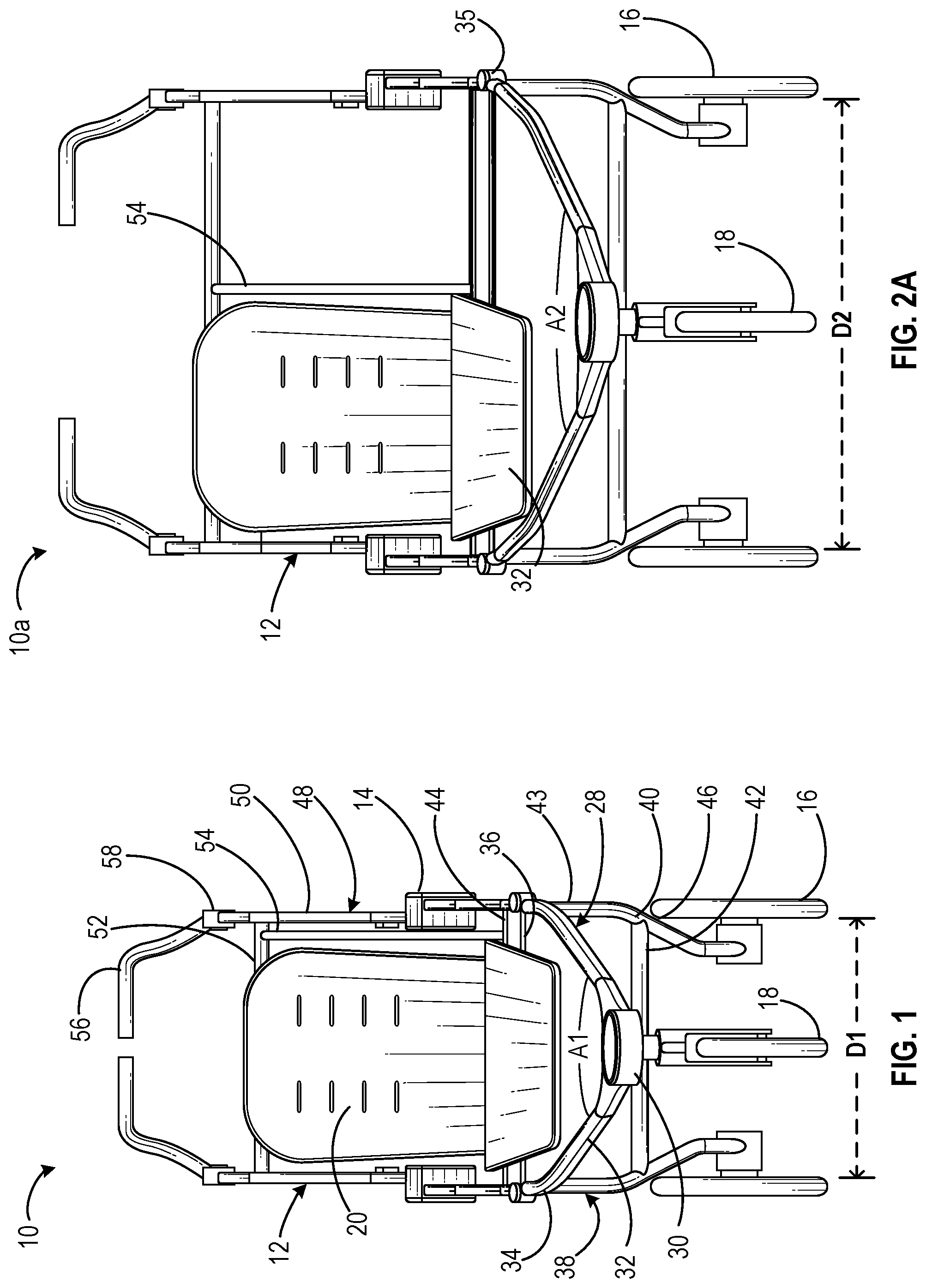 Patent US12311993 Figure 1 – Convertible strollers